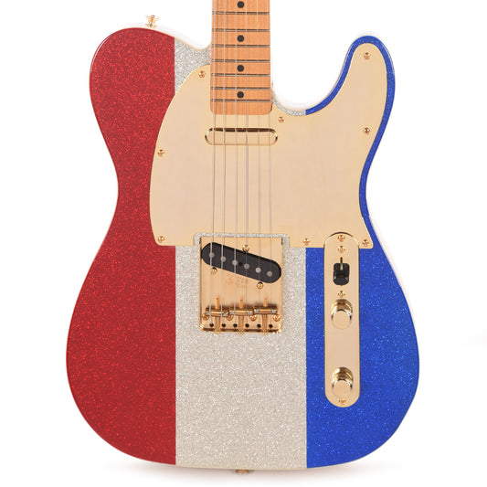 Fender Artist Limited Edition Buck Owens Telecaster Red, Silver and Blue Sparkle Electric Guitars / Solid Body