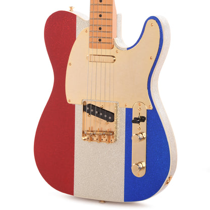Fender Artist Limited Edition Buck Owens Telecaster Red, Silver and Blue Sparkle Electric Guitars / Solid Body