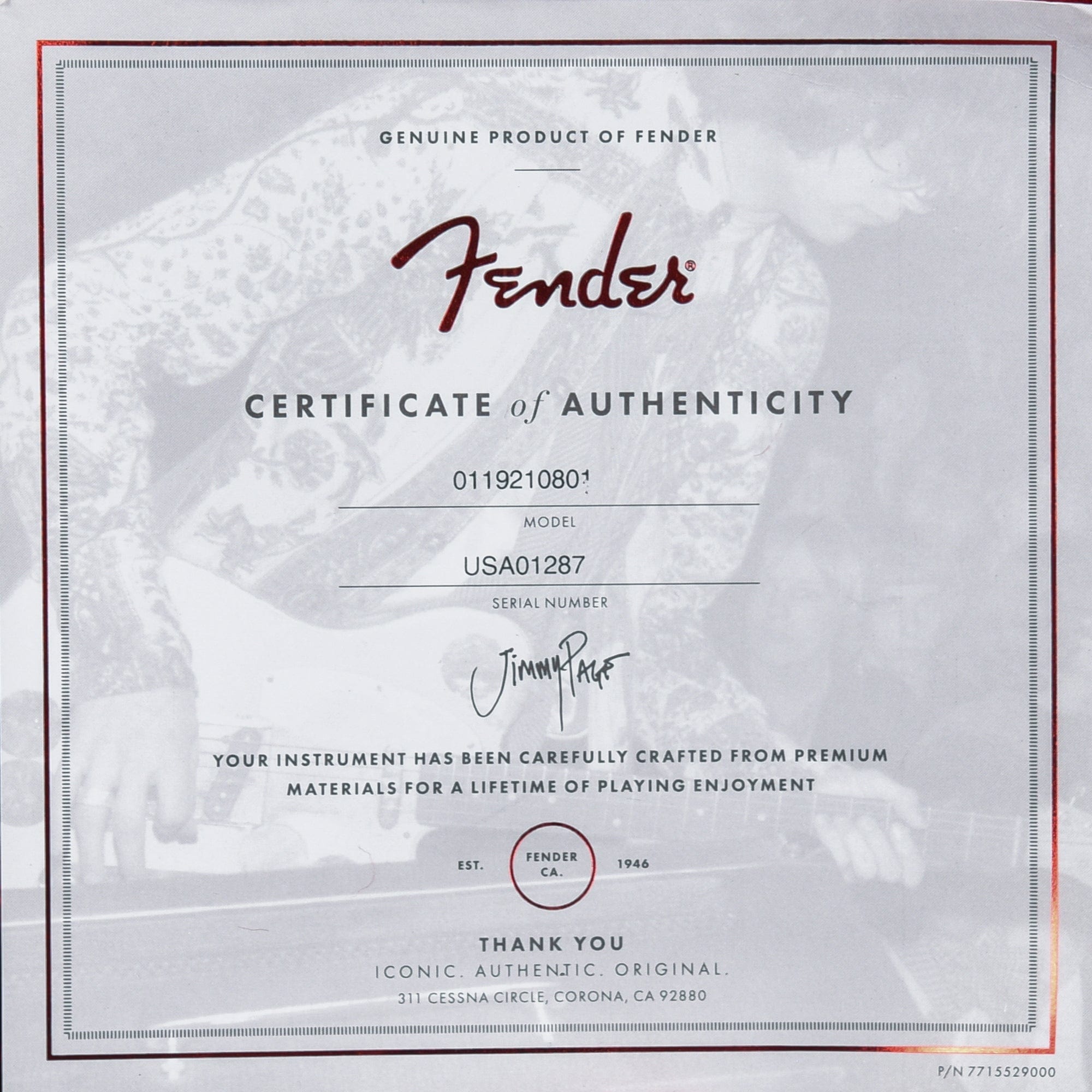 Fender Artist Series Jimmy Page Mirror Telecaster White Blonde 2019 Electric Guitars / Solid Body