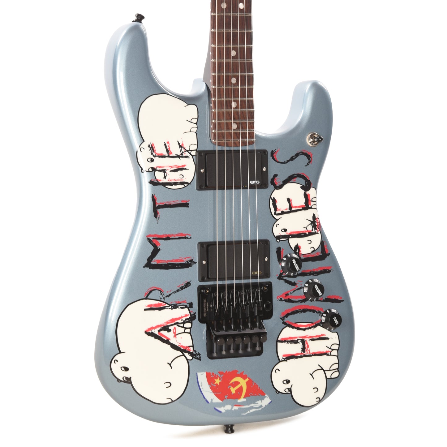 Fender Artist Tom Morello "Arm The Homeless" Blue Ice Metallic w/"Arm The Homeless" Artwork Electric Guitars / Solid Body