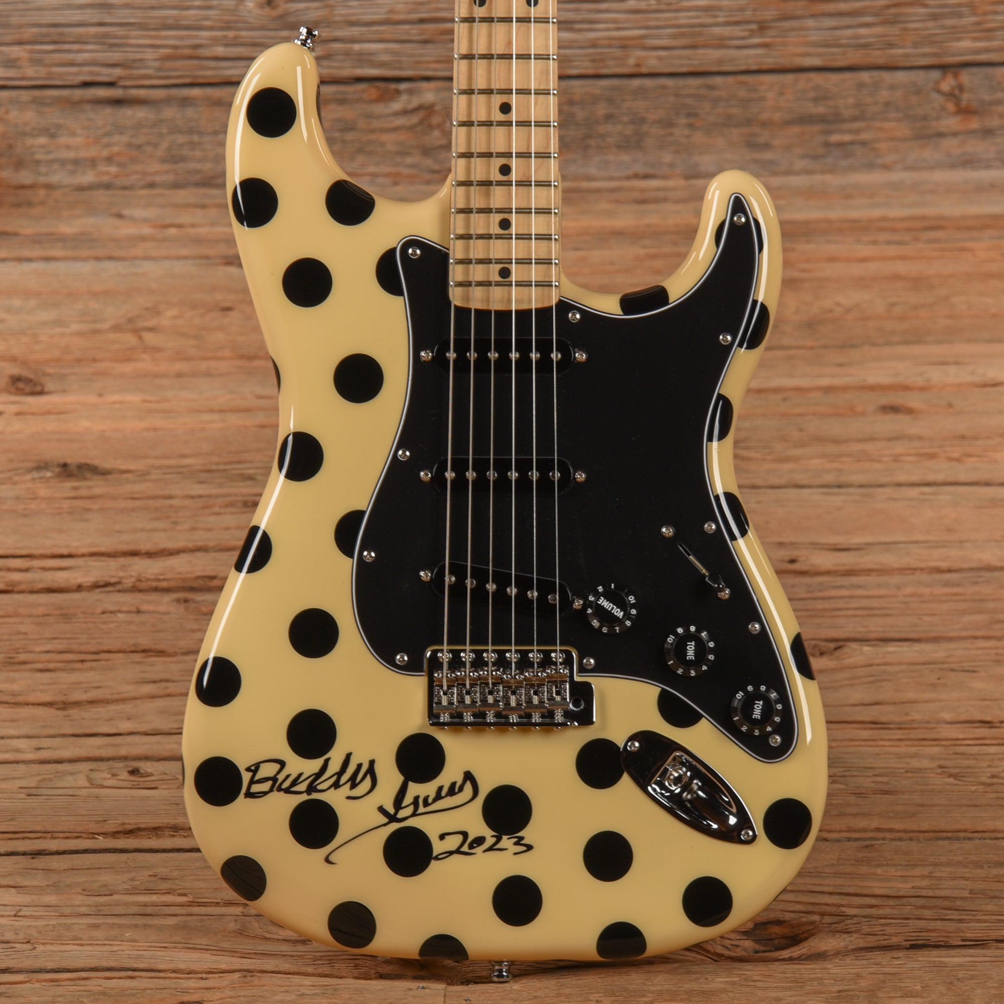 Fender Buddy Guy Signature Stratocaster (Signed) White with Black Polka Dots 2023 Electric Guitars / Solid Body