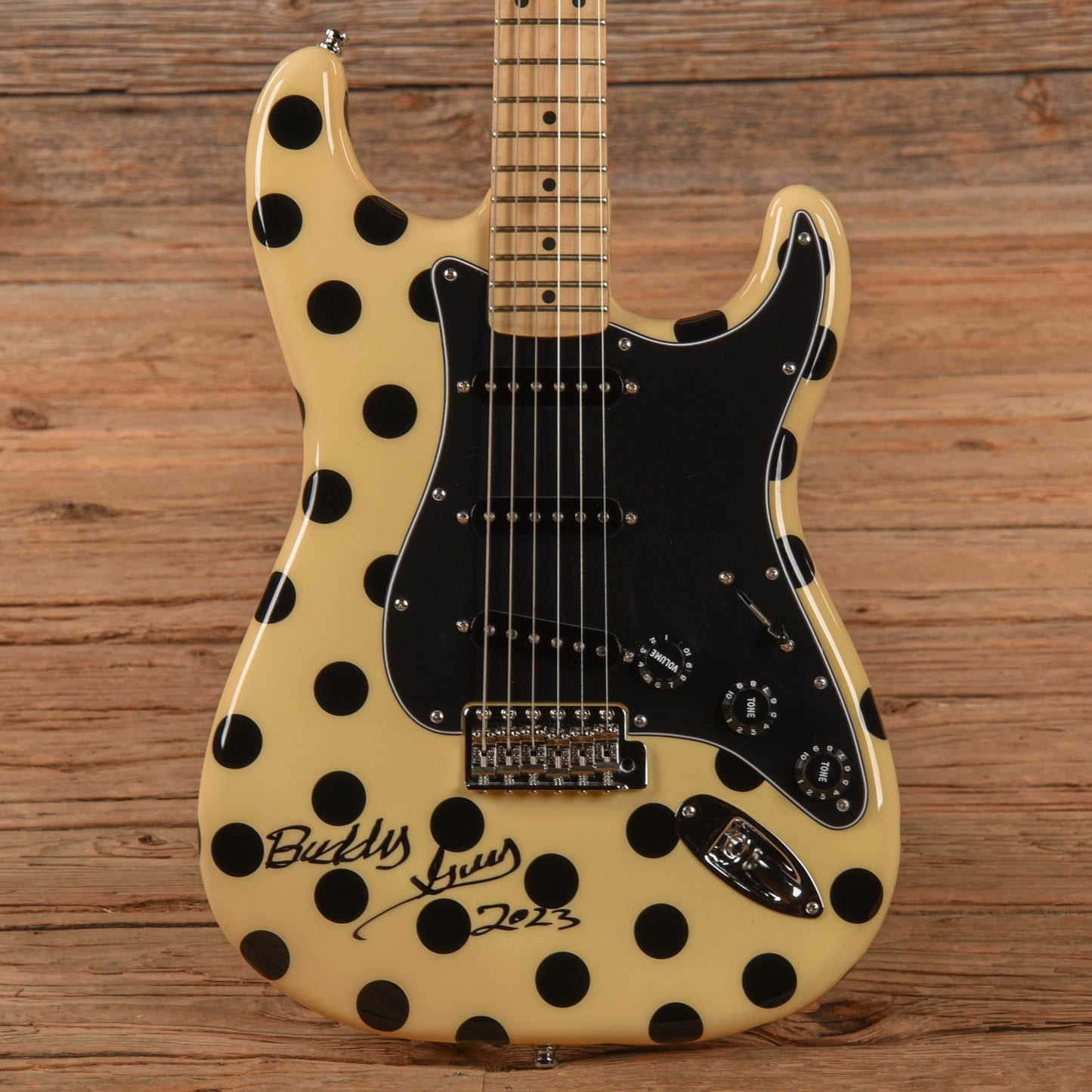 Fender Buddy Guy Signature Stratocaster (Signed) White with Black Polka Dots 2023 Electric Guitars / Solid Body