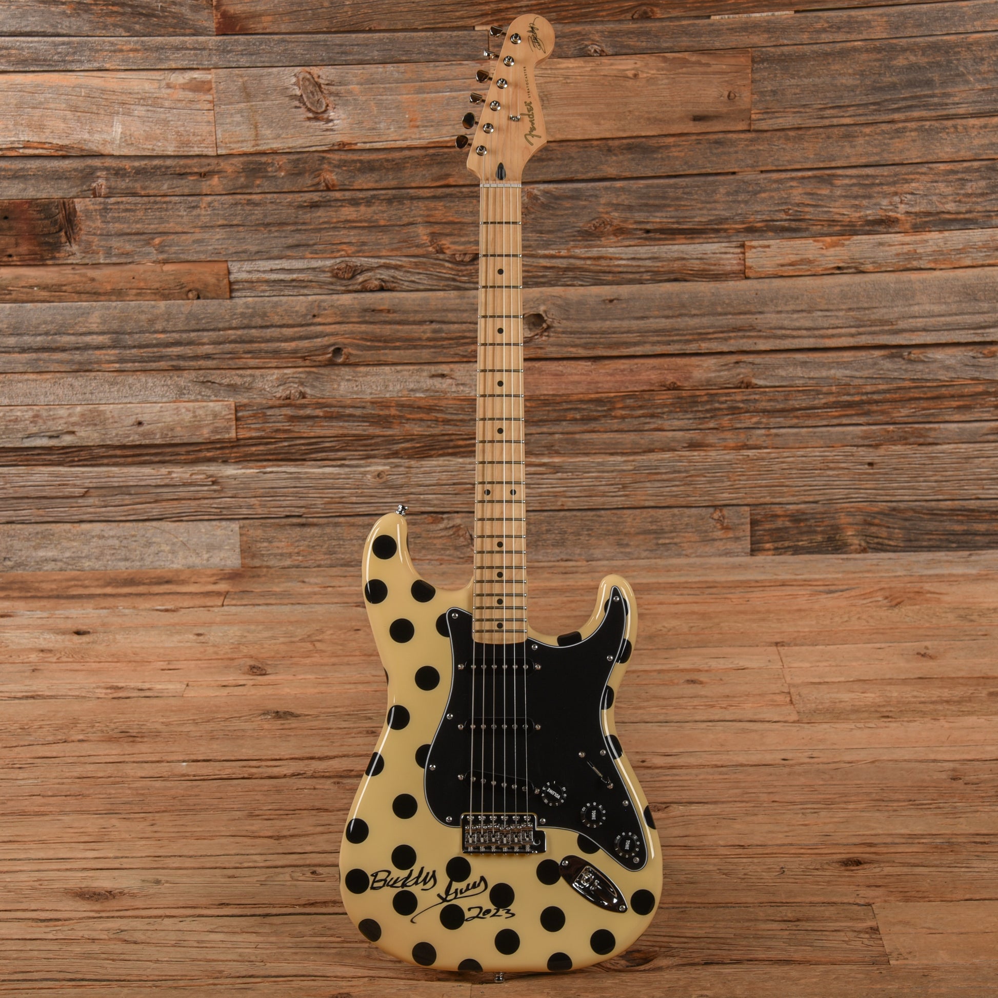 Fender Buddy Guy Signature Stratocaster (Signed) White with Black Polka Dots 2023 Electric Guitars / Solid Body