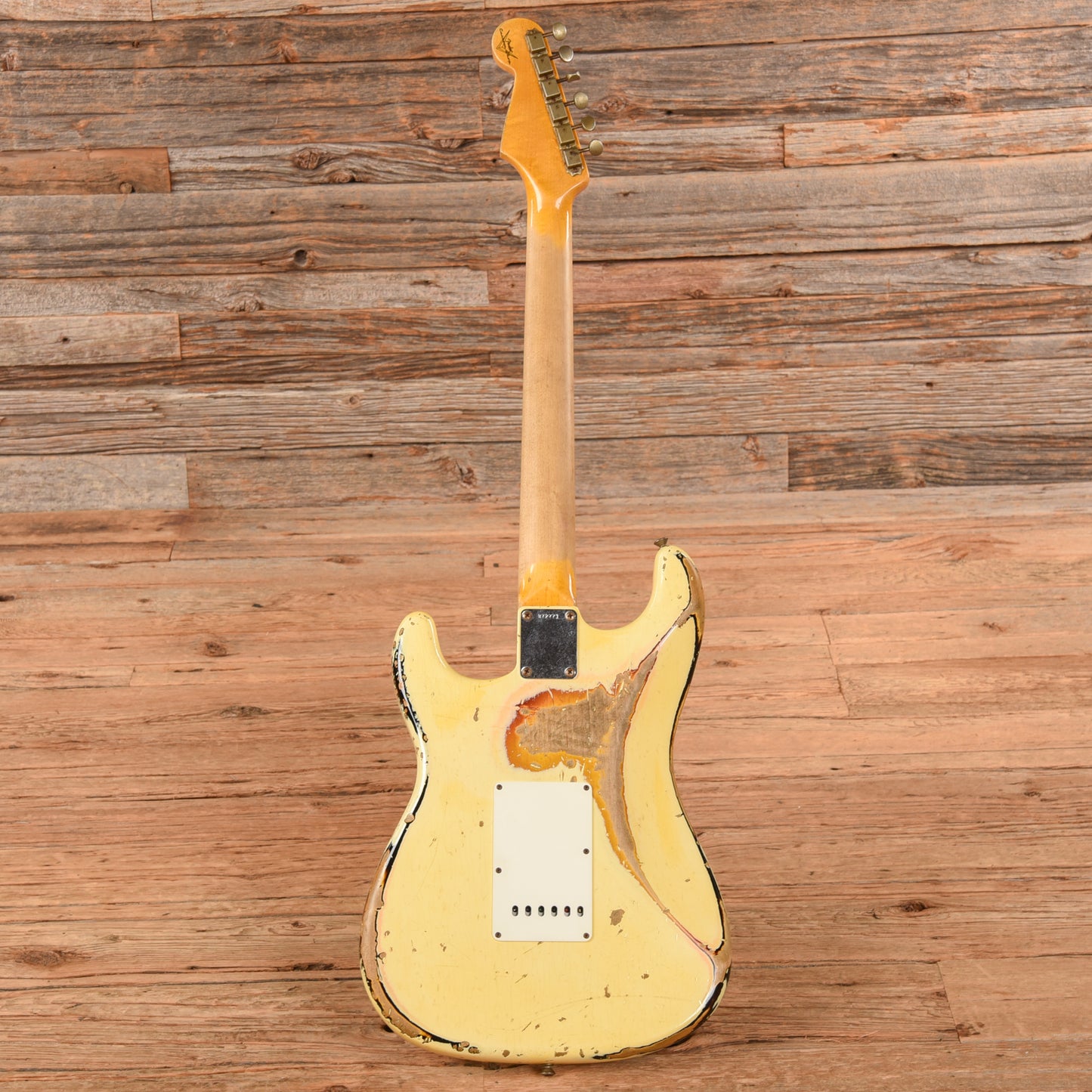 Fender Custom '60 Stratocater Heavy Relic White Over Sunburst - Dave Amato of REO Speedwagon Electric Guitars / Solid Body