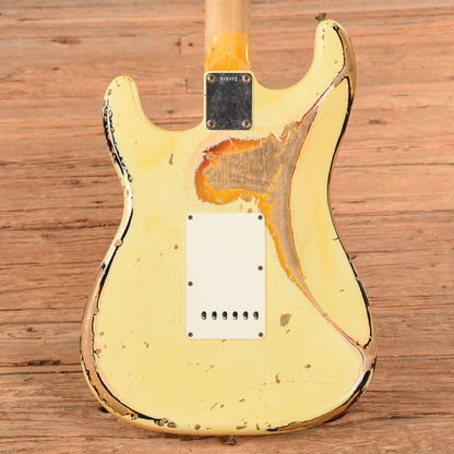 Fender Custom '60 Stratocater Heavy Relic White Over Sunburst - Dave Amato of REO Speedwagon Electric Guitars / Solid Body