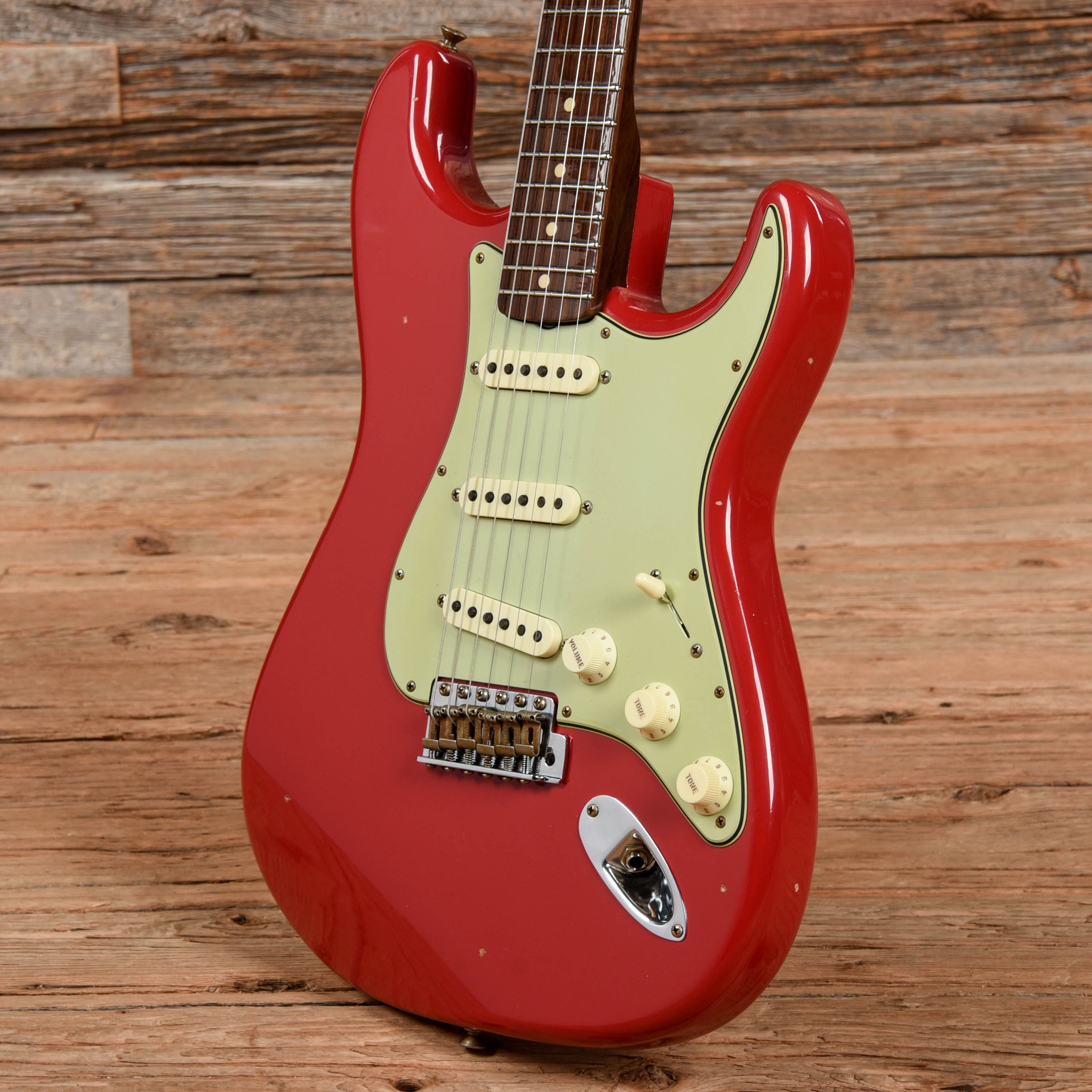 Fender Custom 63 Stratocaster w/ Rosewood Neck Journeyman Relic Fiesta Red Electric Guitars / Solid Body