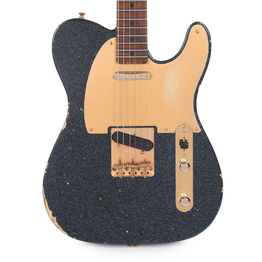 Fender Custom Shop 1950s Telecaster Relic Aged Black Holoflake w/Roasted 3A Flame Neck & Gold Hardware Electric Guitars / Solid Body