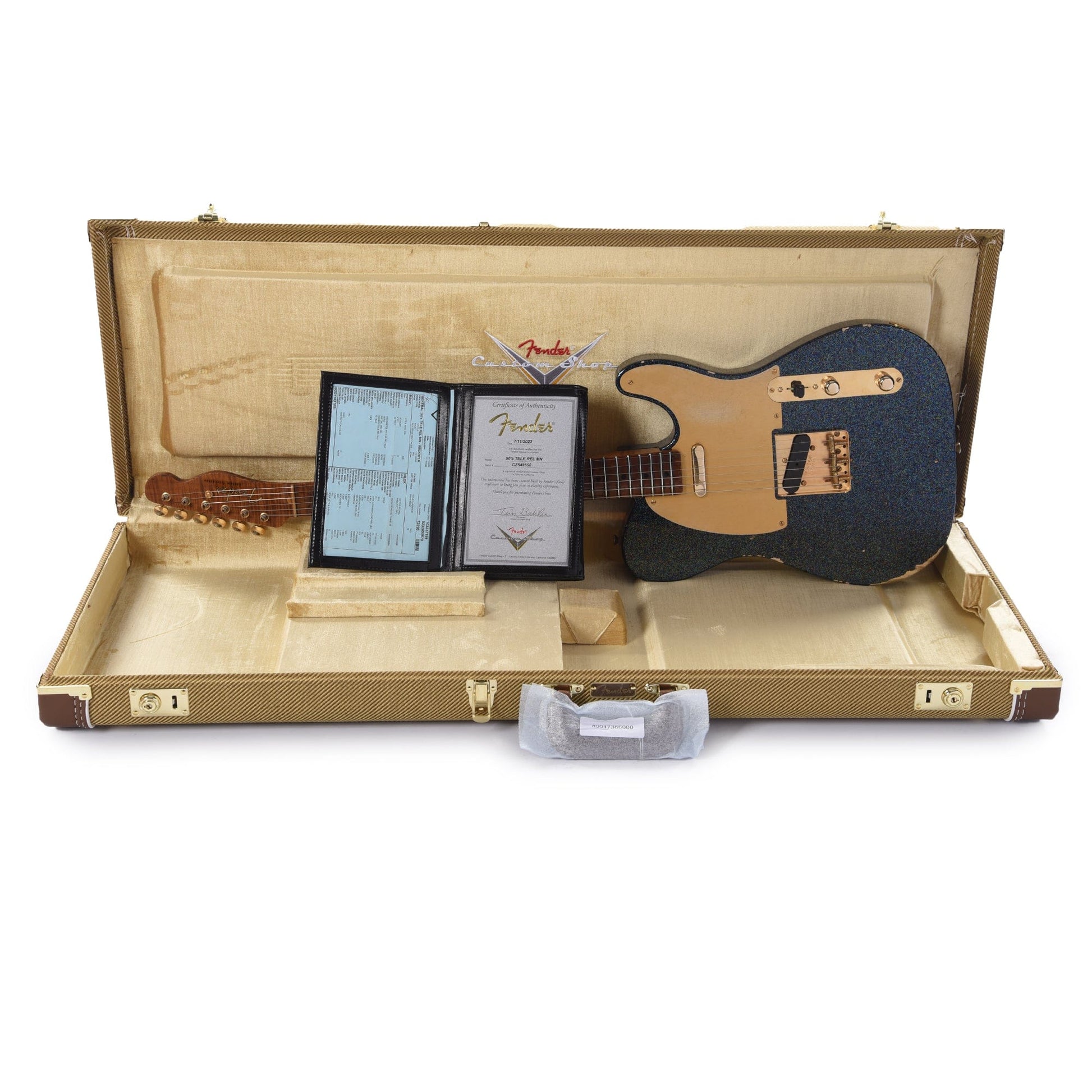 Fender Custom Shop 1950s Telecaster Relic Aged Black Holoflake w/Roasted 3A Flame Neck & Gold Hardware Electric Guitars / Solid Body