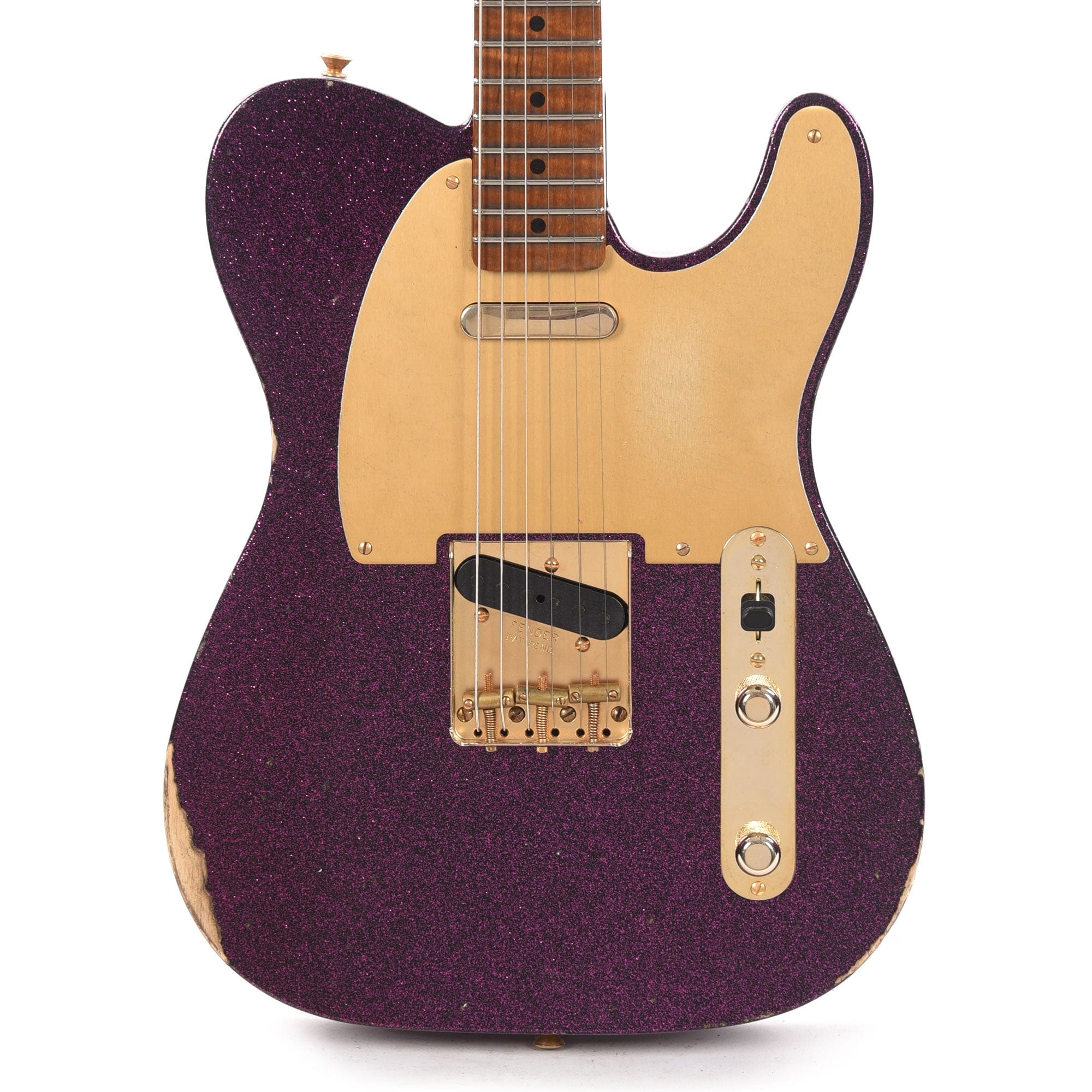 Fender Custom Shop 1950s Telecaster Relic Faded/Aged Magenta Sparkle w/Roasted 3A Flame Neck & Gold Hardware Electric Guitars / Solid Body