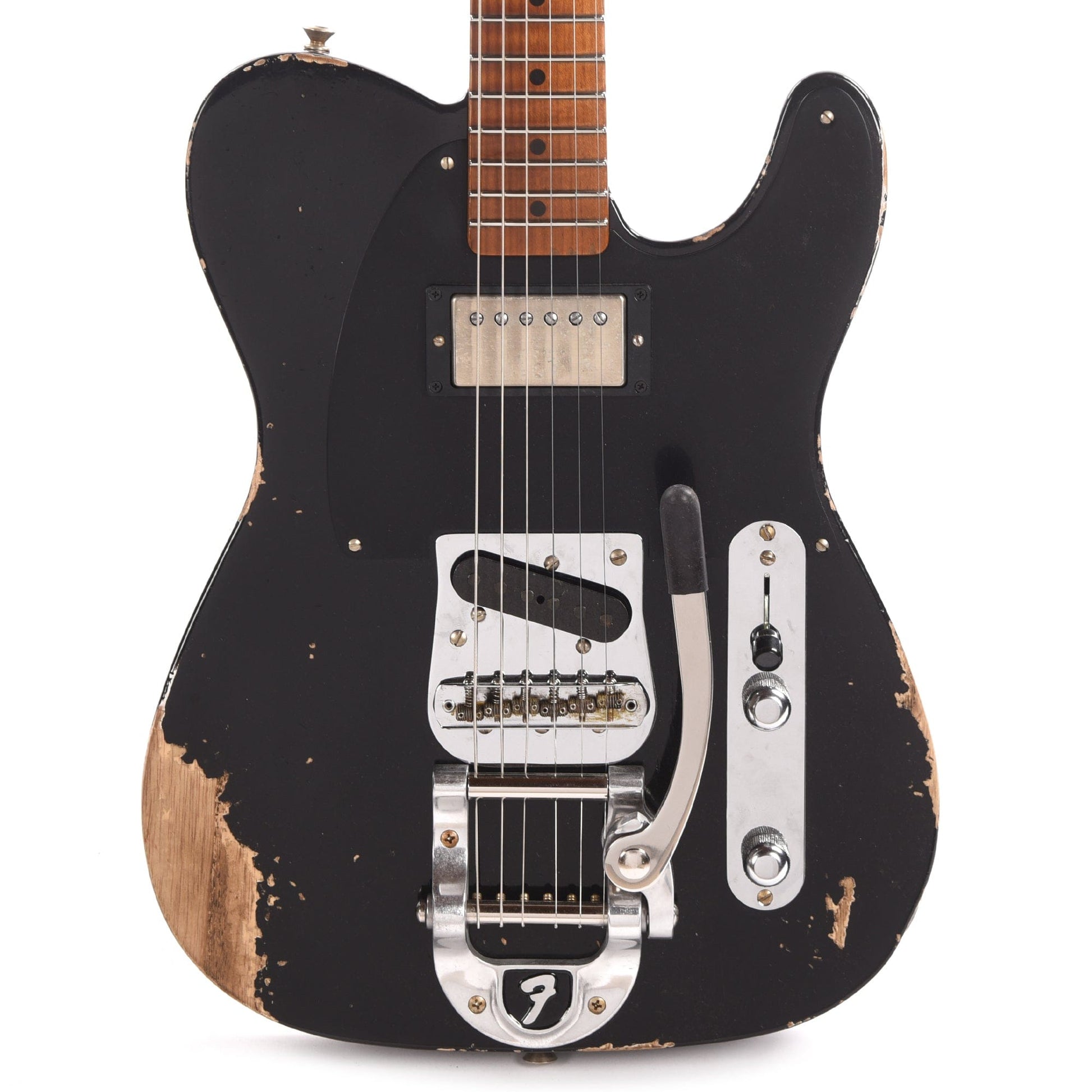 Fender Custom Shop 1952 Telecaster HS "Chicago Special" Heavy Relic Aged Black w/Bigsby & Roasted Neck Electric Guitars / Solid Body