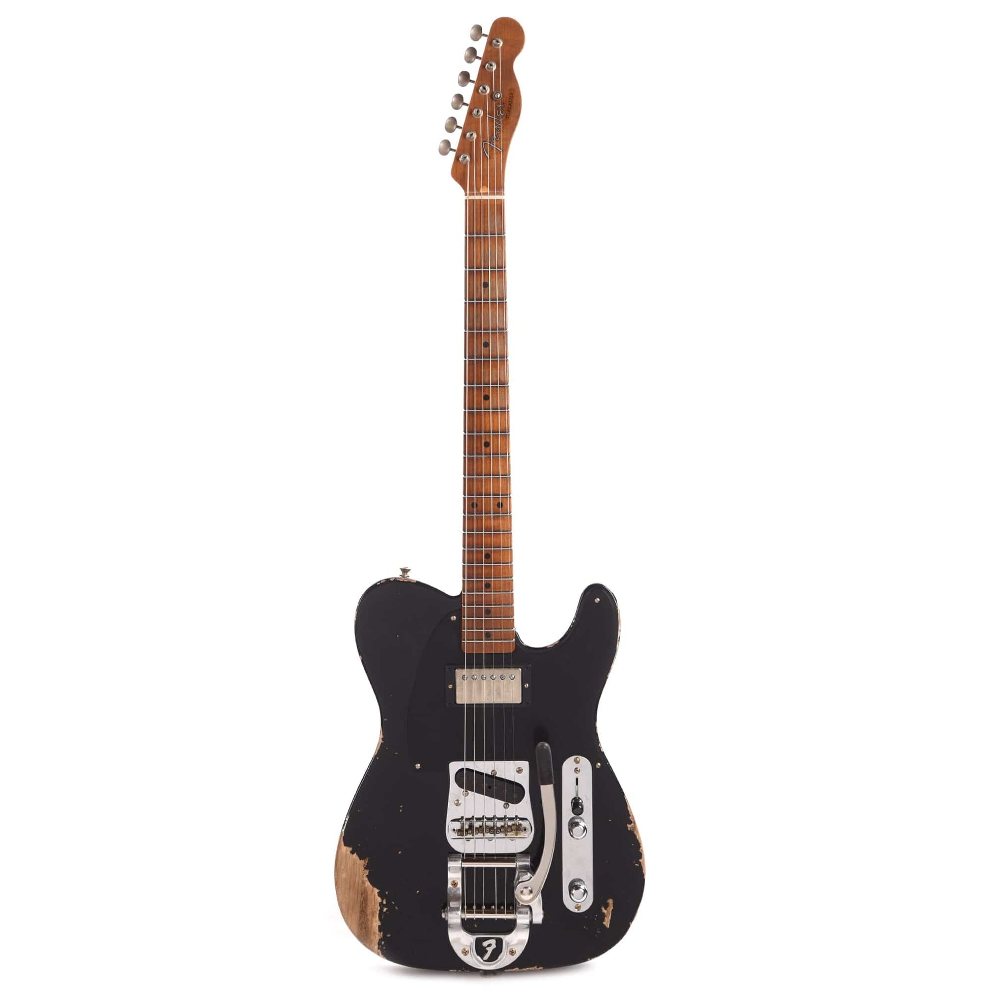 Fender Custom Shop 1952 Telecaster HS "Chicago Special" Heavy Relic Aged Black w/Bigsby & Roasted Neck Electric Guitars / Solid Body