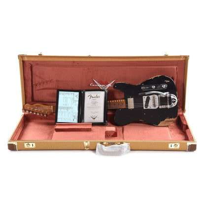 Fender Custom Shop 1952 Telecaster HS "Chicago Special" Heavy Relic Aged Black w/Bigsby & Roasted Neck Electric Guitars / Solid Body
