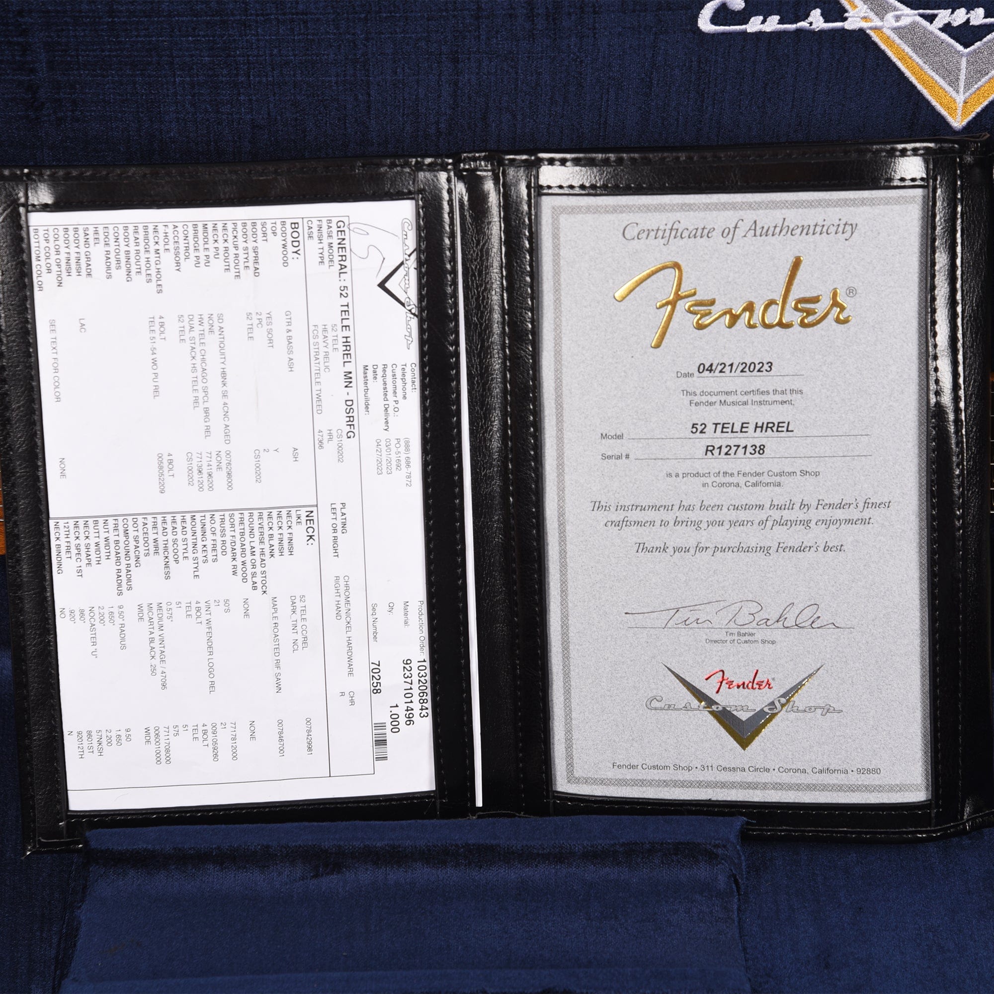 Fender Custom Shop 1952 Telecaster HS 