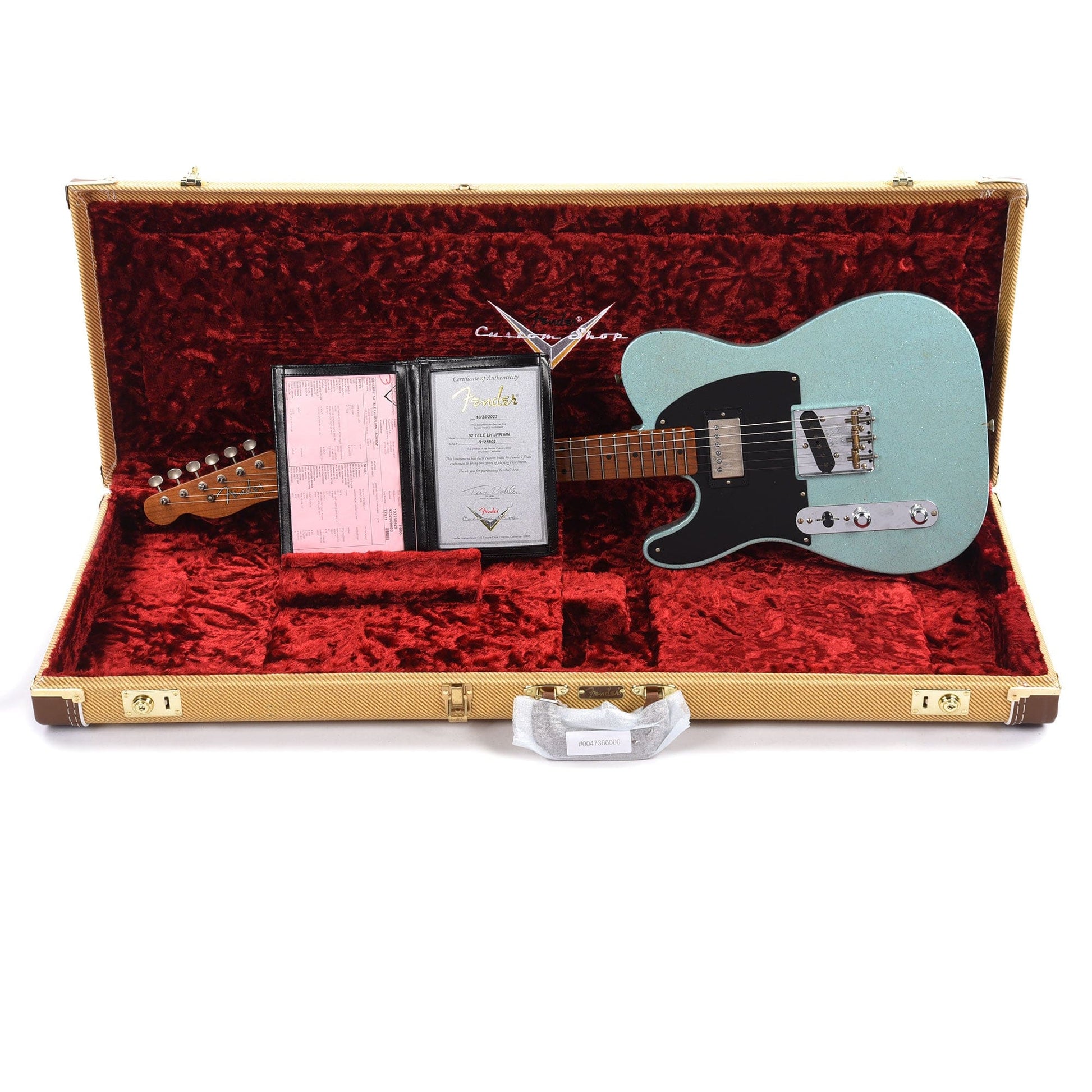 Fender Custom Shop 1952 Telecaster HS "Chicago Special" LEFTY Journeyman Aged Daphne Blue Sparkle w/Roasted Neck Electric Guitars / Solid Body