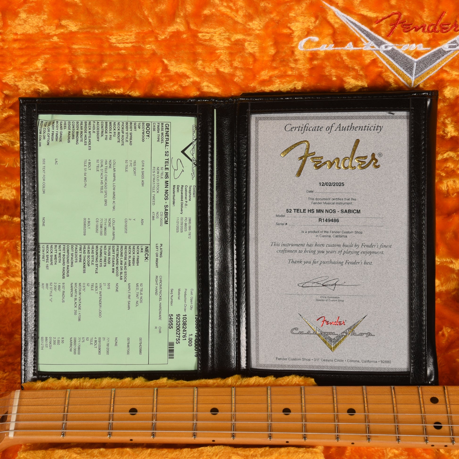 Fender Custom Shop 1952 Telecaster HS "Chicago Special" NOS Super Aged Blue Ice Metallic Electric Guitars / Solid Body