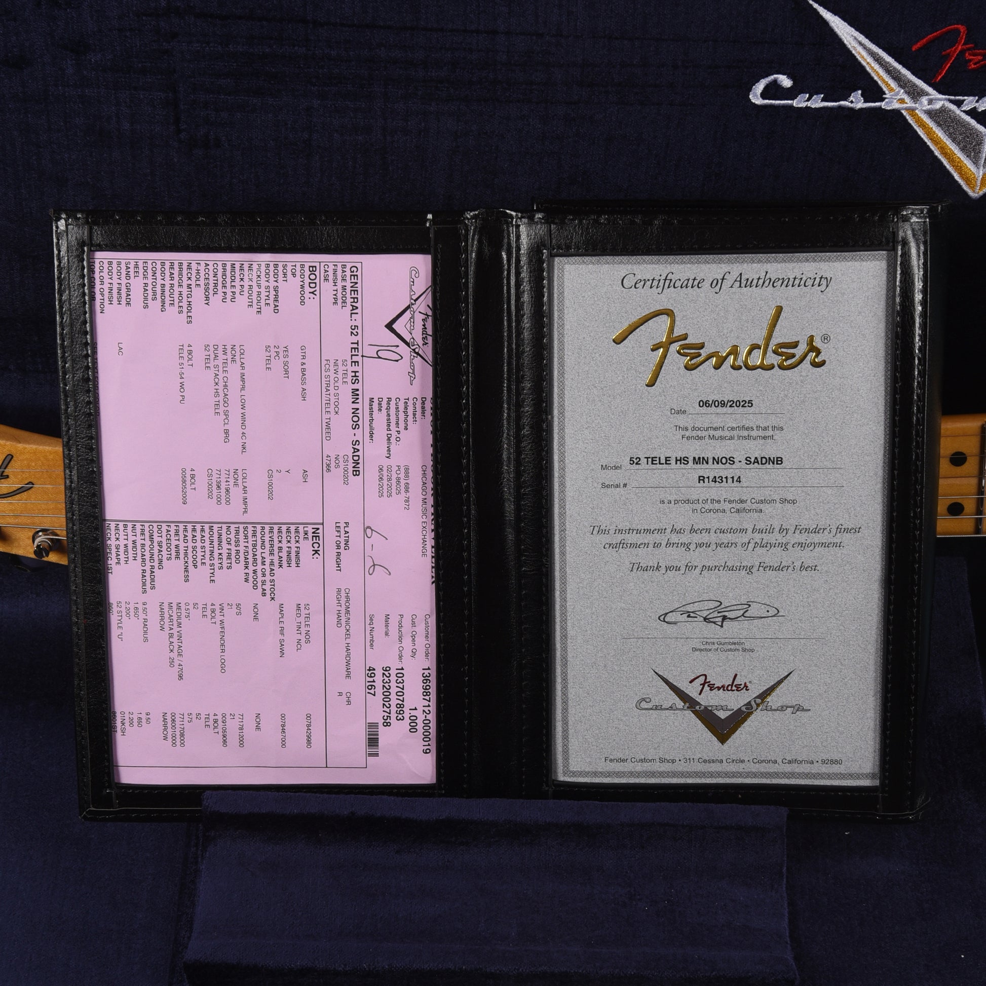 Fender Custom Shop 1952 Telecaster HS "Chicago Special" NOS Super Aged Daphne Blue Electric Guitars / Solid Body