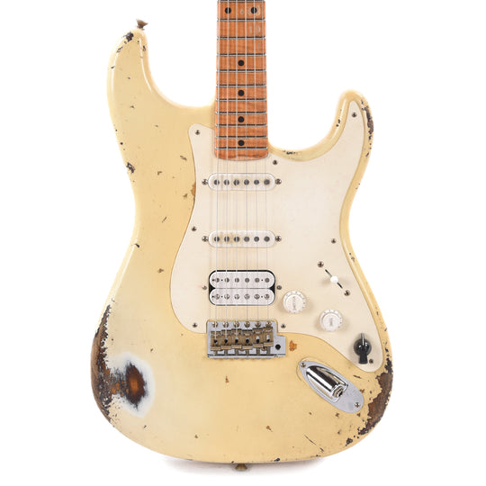 Fender Custom Shop 1954 Stratocaster Relic Olympic White over Wide Fade Chocolate 2-Color Sunburst Master Built by Levi Perry w/Fuzz Circuit Electric Guitars / Solid Body