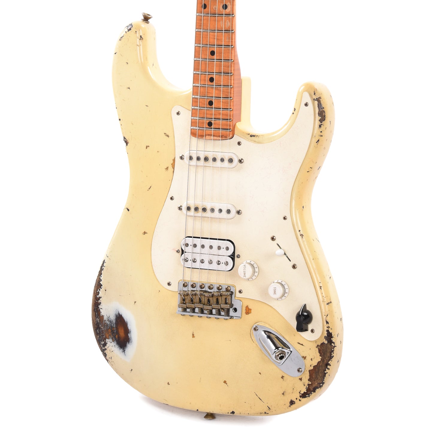 Fender Custom Shop 1954 Stratocaster Relic Olympic White over Wide Fade Chocolate 2-Color Sunburst Master Built by Levi Perry w/Fuzz Circuit Electric Guitars / Solid Body