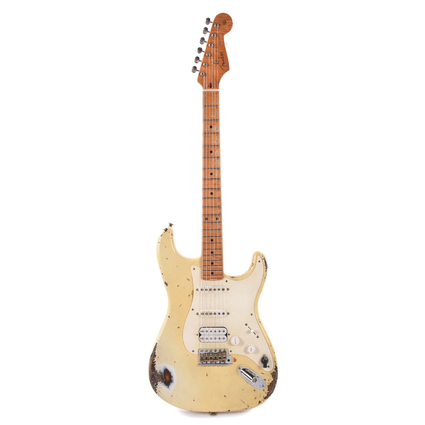 Fender Custom Shop 1954 Stratocaster Relic Olympic White over Wide Fade Chocolate 2-Color Sunburst Master Built by Levi Perry w/Fuzz Circuit Electric Guitars / Solid Body