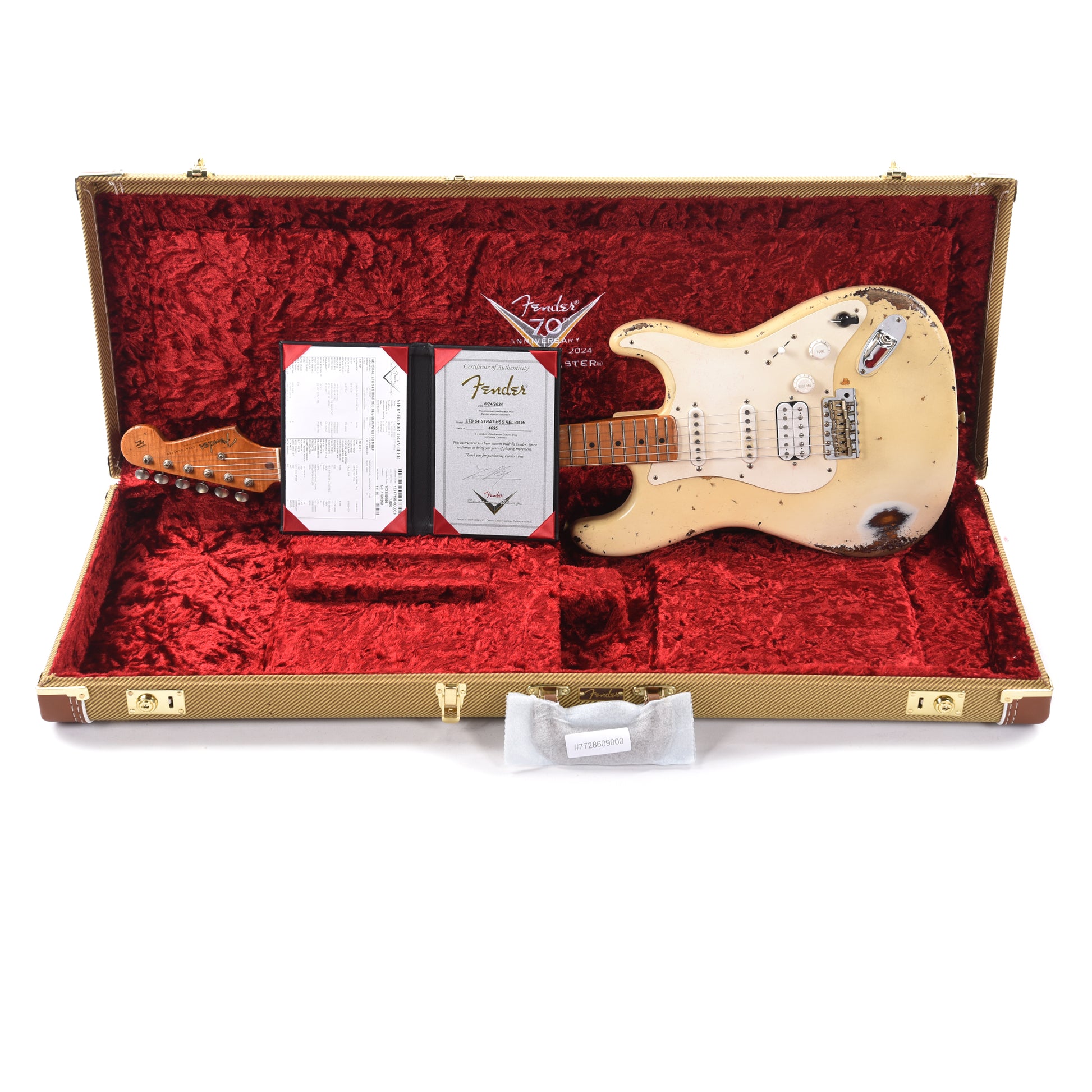 Fender Custom Shop 1954 Stratocaster Relic Olympic White over Wide Fade Chocolate 2-Color Sunburst Master Built by Levi Perry w/Fuzz Circuit Electric Guitars / Solid Body