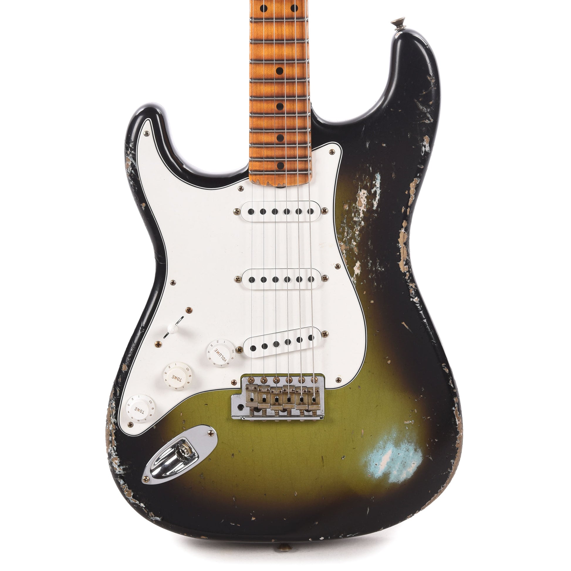 Fender Custom Shop 1955 Stratocaster "Chicago Special" LEFTY Heavy Relic Super Duper Aged Swamp Burst Electric Guitars / Solid Body