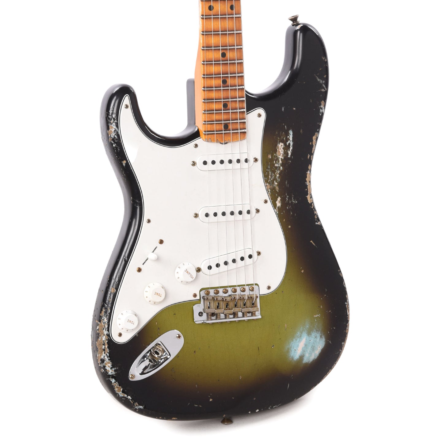 Fender Custom Shop 1955 Stratocaster "Chicago Special" LEFTY Heavy Relic Super Duper Aged Swamp Burst Electric Guitars / Solid Body