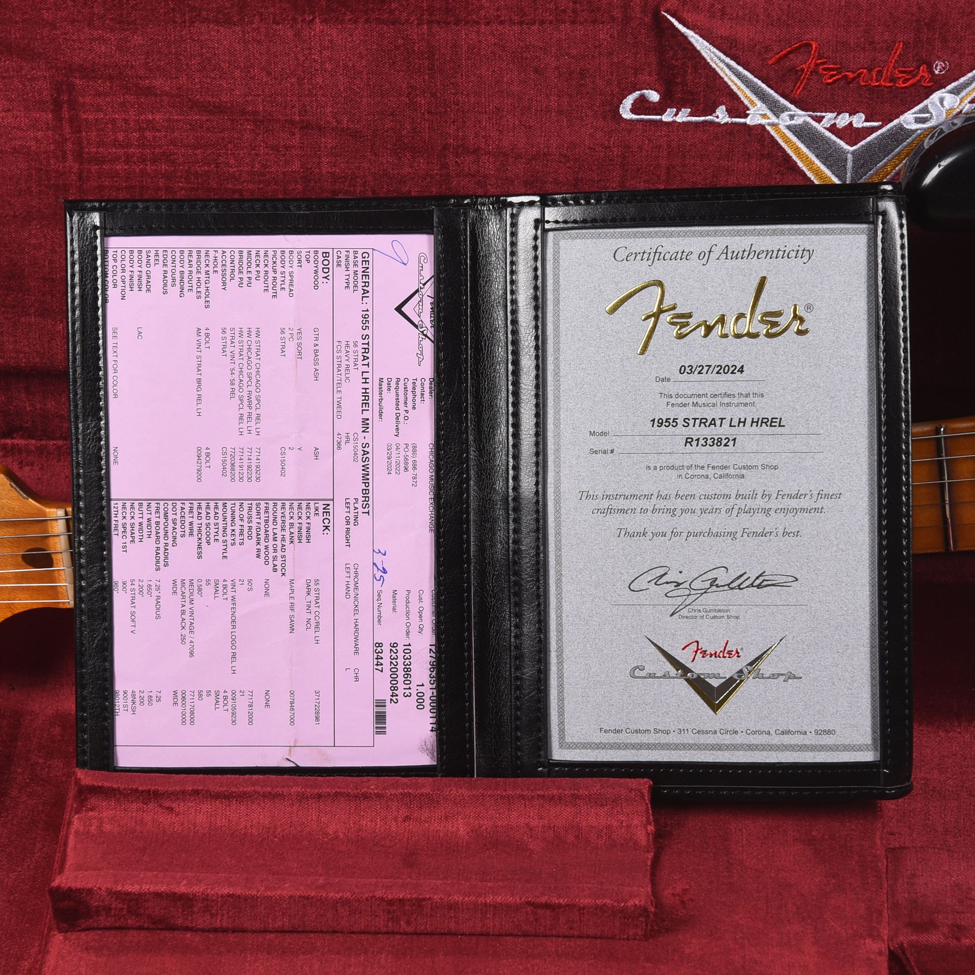 Fender Custom Shop 1955 Stratocaster "Chicago Special" LEFTY Heavy Relic Super Duper Aged Swamp Burst Electric Guitars / Solid Body