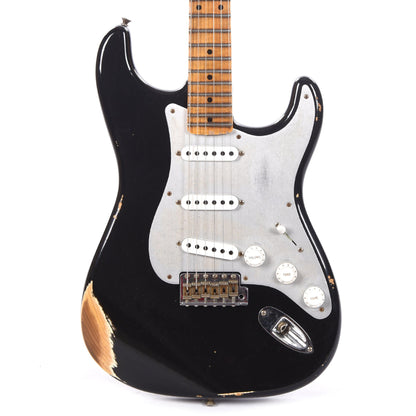 Fender Custom Shop 1955 Stratocaster "Chicago Special" Relic Aged Black w/Silver Aluminum Pickguard Electric Guitars / Solid Body