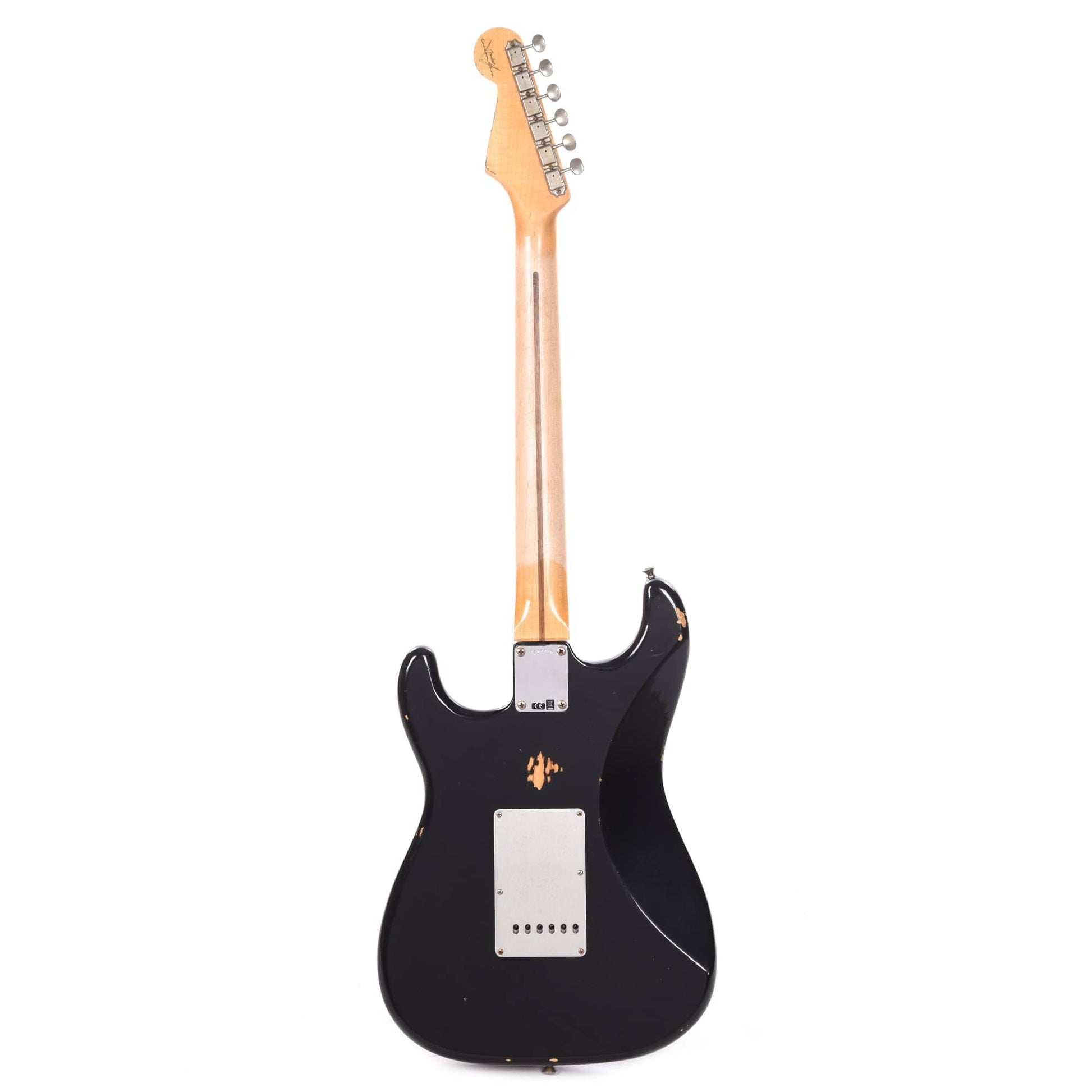 Fender Custom Shop 1955 Stratocaster "Chicago Special" Relic Aged Black w/Silver Aluminum Pickguard Electric Guitars / Solid Body