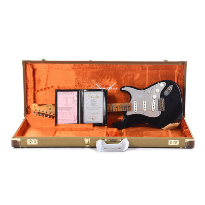 Fender Custom Shop 1955 Stratocaster "Chicago Special" Relic Aged Black w/Silver Aluminum Pickguard Electric Guitars / Solid Body