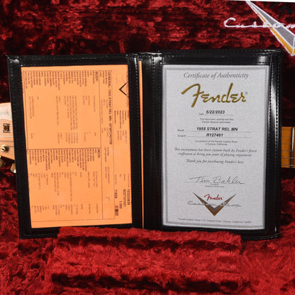 Fender Custom Shop 1955 Stratocaster "Chicago Special" Relic Super Faded Wide Fade Chocolate 2-Color Sunburst w/Gold Hardware & Gold Pickguard Electric Guitars / Solid Body