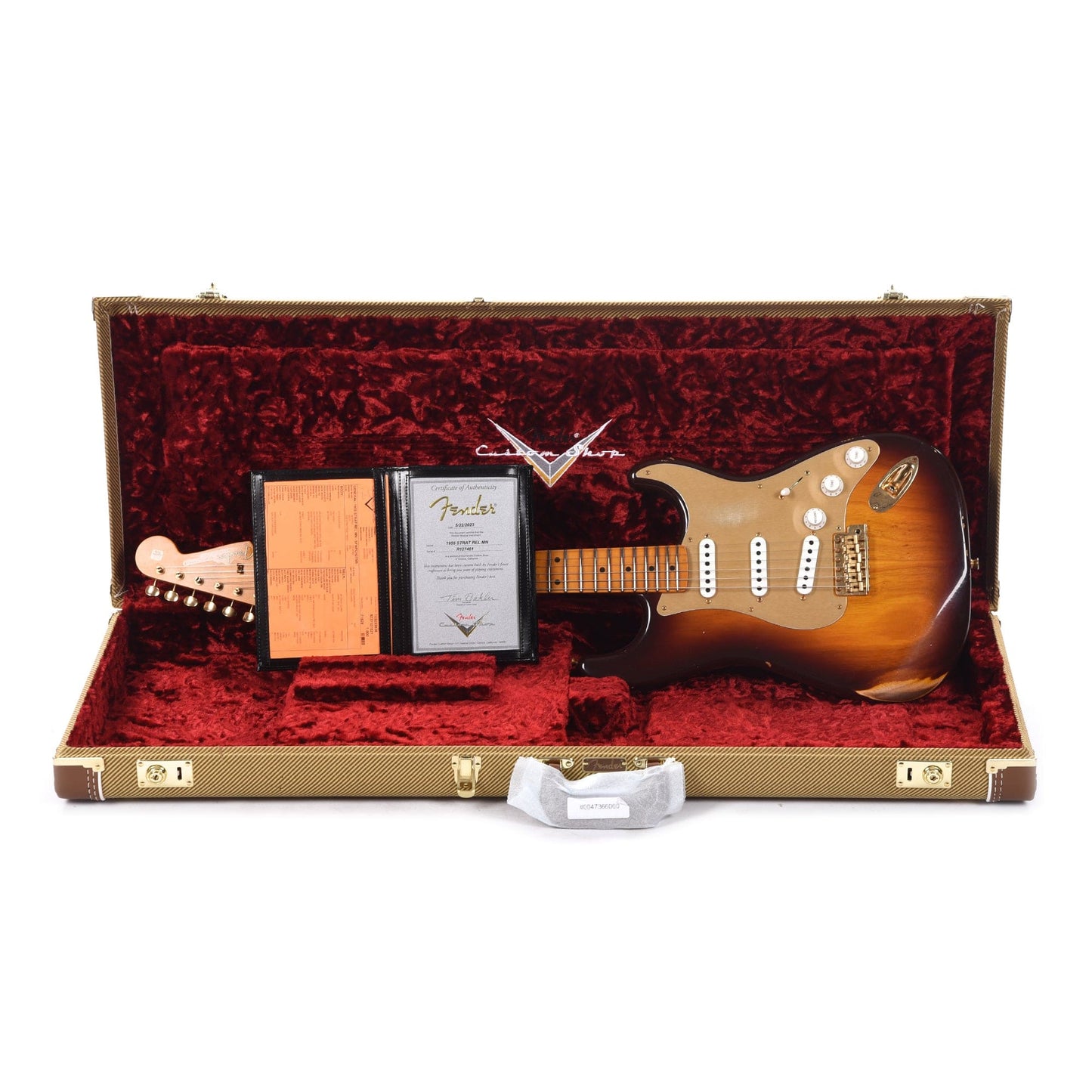 Fender Custom Shop 1955 Stratocaster "Chicago Special" Relic Super Faded Wide Fade Chocolate 2-Color Sunburst w/Gold Hardware & Gold Pickguard Electric Guitars / Solid Body