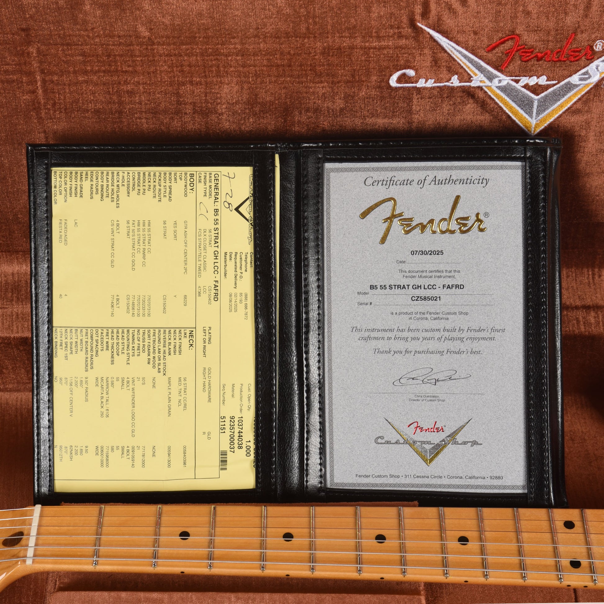 Fender Custom Shop 1955 Stratocaster Deluxe Closet Classic Faded Aged Fiesta Red Electric Guitars / Solid Body
