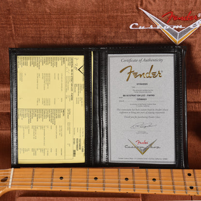 Fender Custom Shop 1955 Stratocaster Deluxe Closet Classic Faded Aged Fiesta Red Electric Guitars / Solid Body