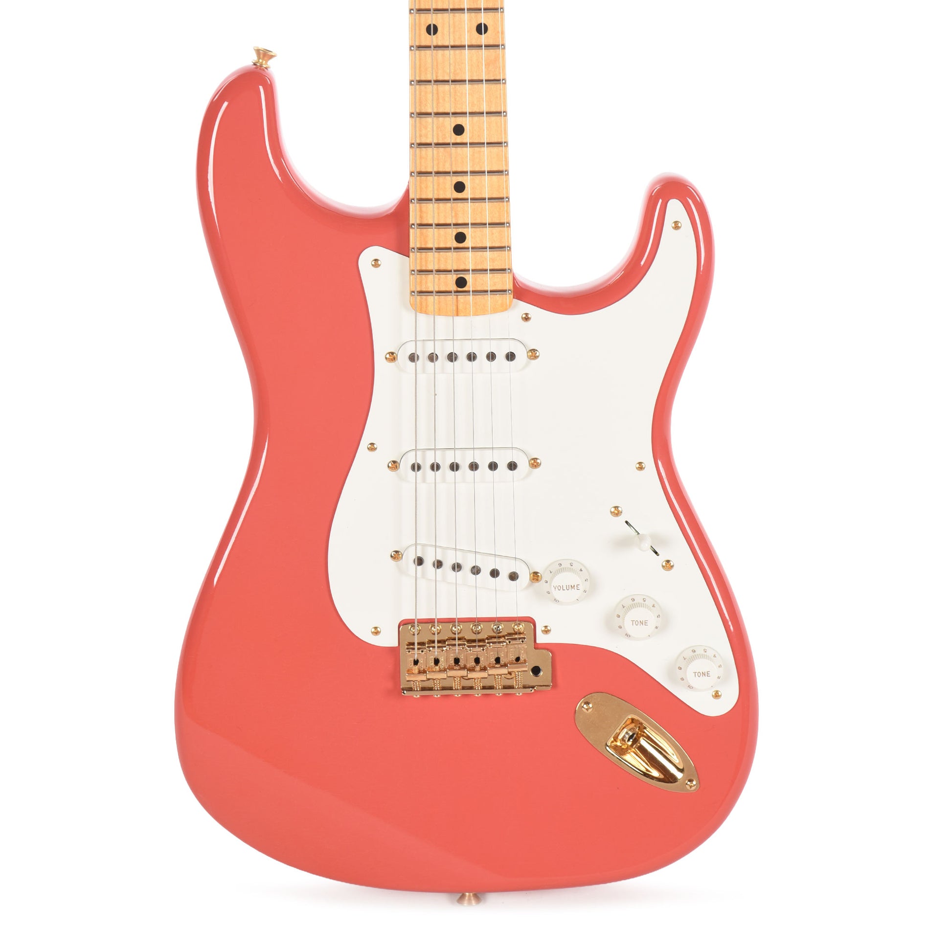 Fender Custom Shop 1955 Stratocaster Deluxe Closet Classic Faded Aged Fiesta Red Electric Guitars / Solid Body