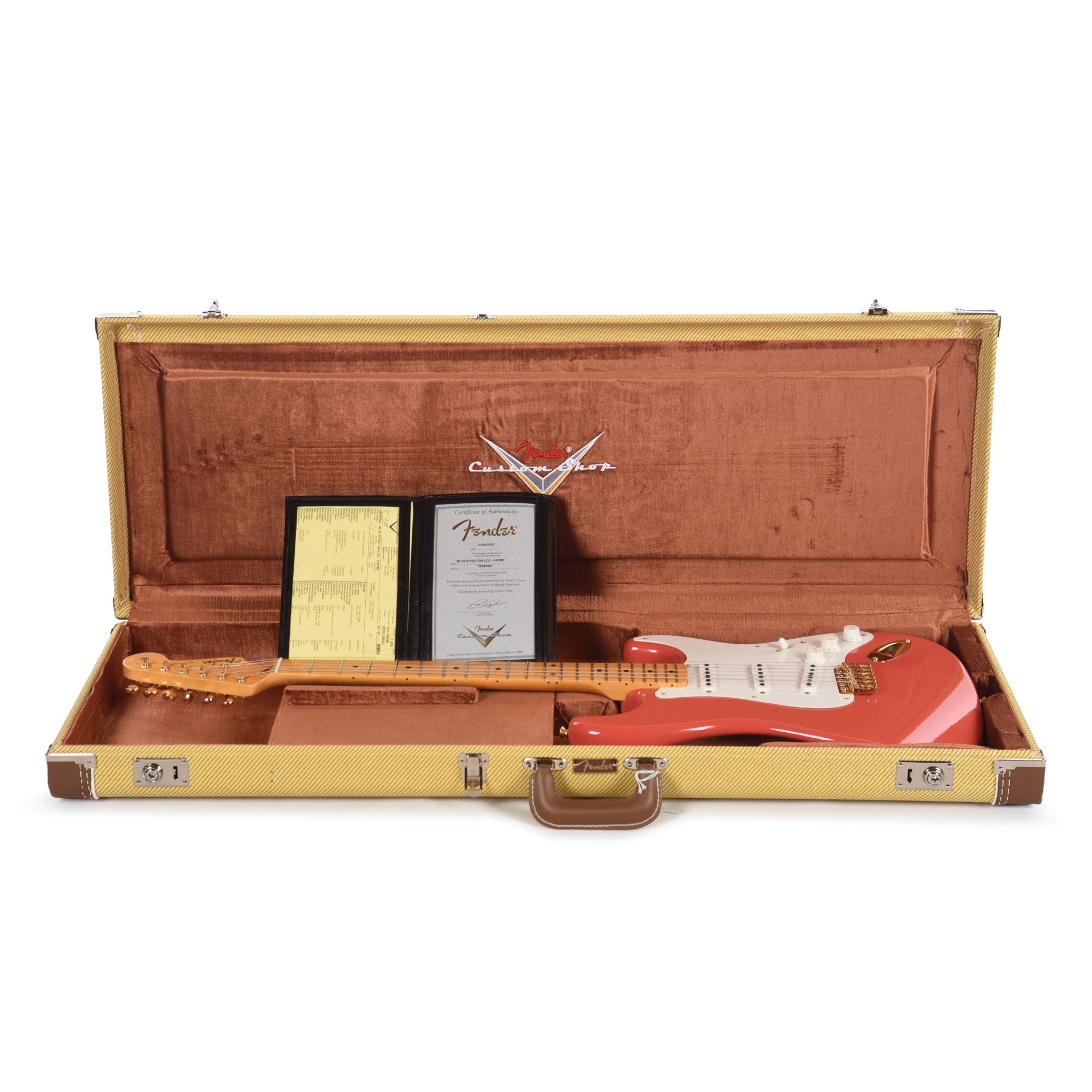 Fender Custom Shop 1955 Stratocaster Deluxe Closet Classic Faded Aged Fiesta Red Electric Guitars / Solid Body