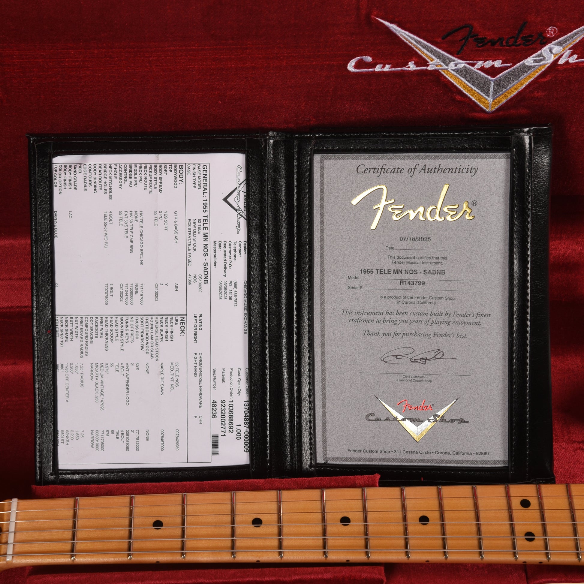 Fender Custom Shop 1955 Telecaster "Chicago Special" NOS Super Aged Daphne Blue Electric Guitars / Solid Body