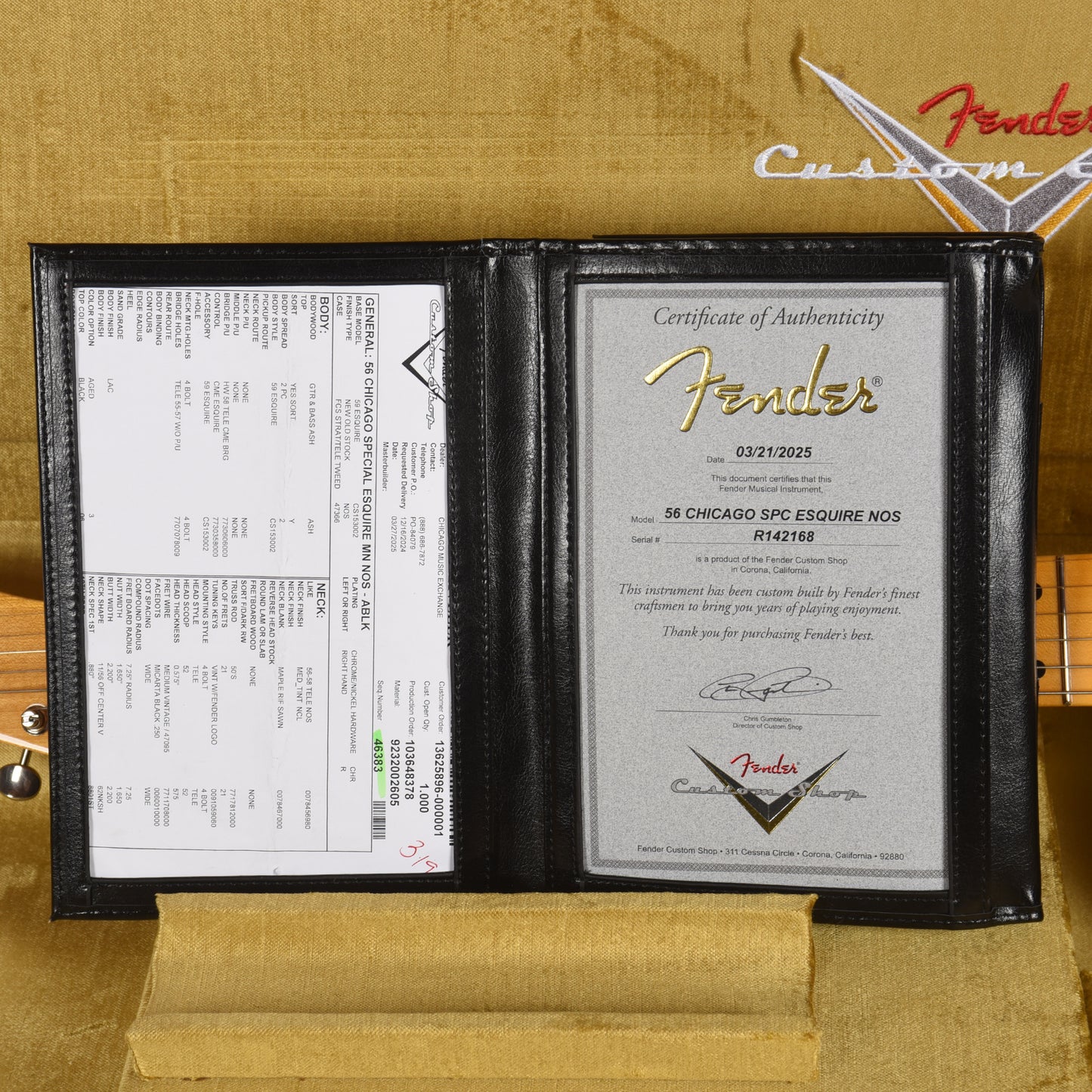 Fender Custom Shop 1956 Esquire "Chicago Special" NOS Aged Black Electric Guitars / Solid Body