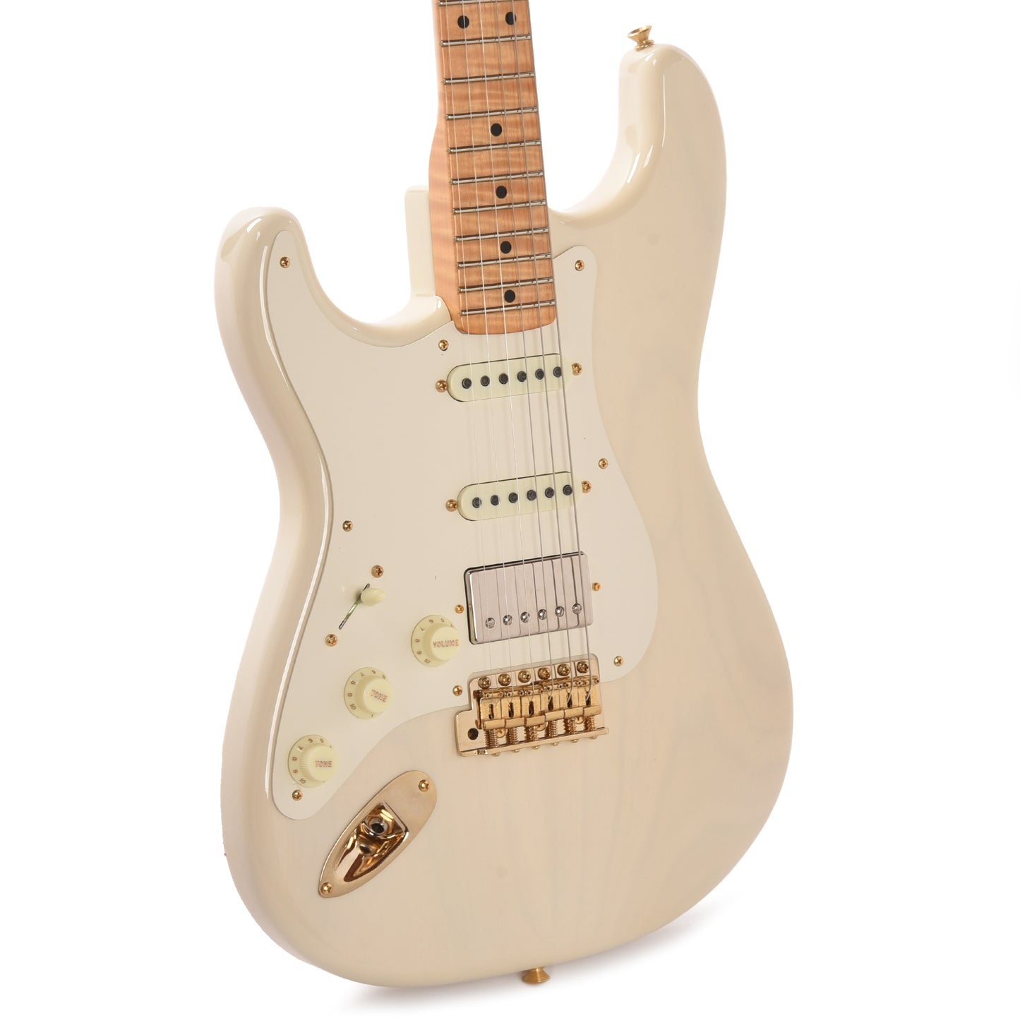 Fender Custom Shop 1957 Stratocaster HSS "Chicago Special" LEFTY Time Capsule Aged White Blonde w/3A Flame Neck & Gold Hardware Electric Guitars / Solid Body