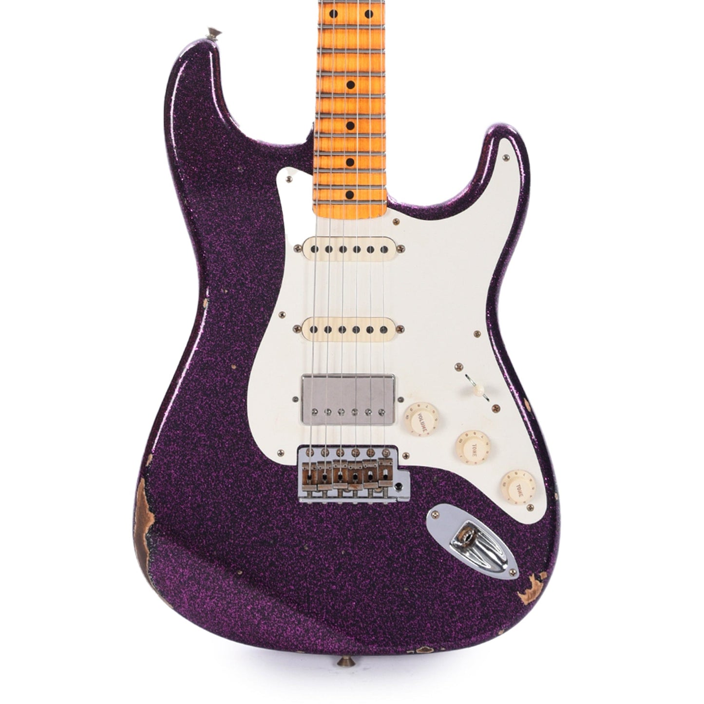 Fender Custom Shop 1957 Stratocaster HSS "Chicago Special" Relic Magenta Sparkle w/Lollar Imperial Low Wind Humbucker Electric Guitars / Solid Body