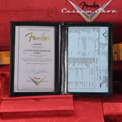 Fender Custom Shop 1957 Stratocaster HSS "Chicago Special" Relic Magenta Sparkle w/Lollar Imperial Low Wind Humbucker Electric Guitars / Solid Body