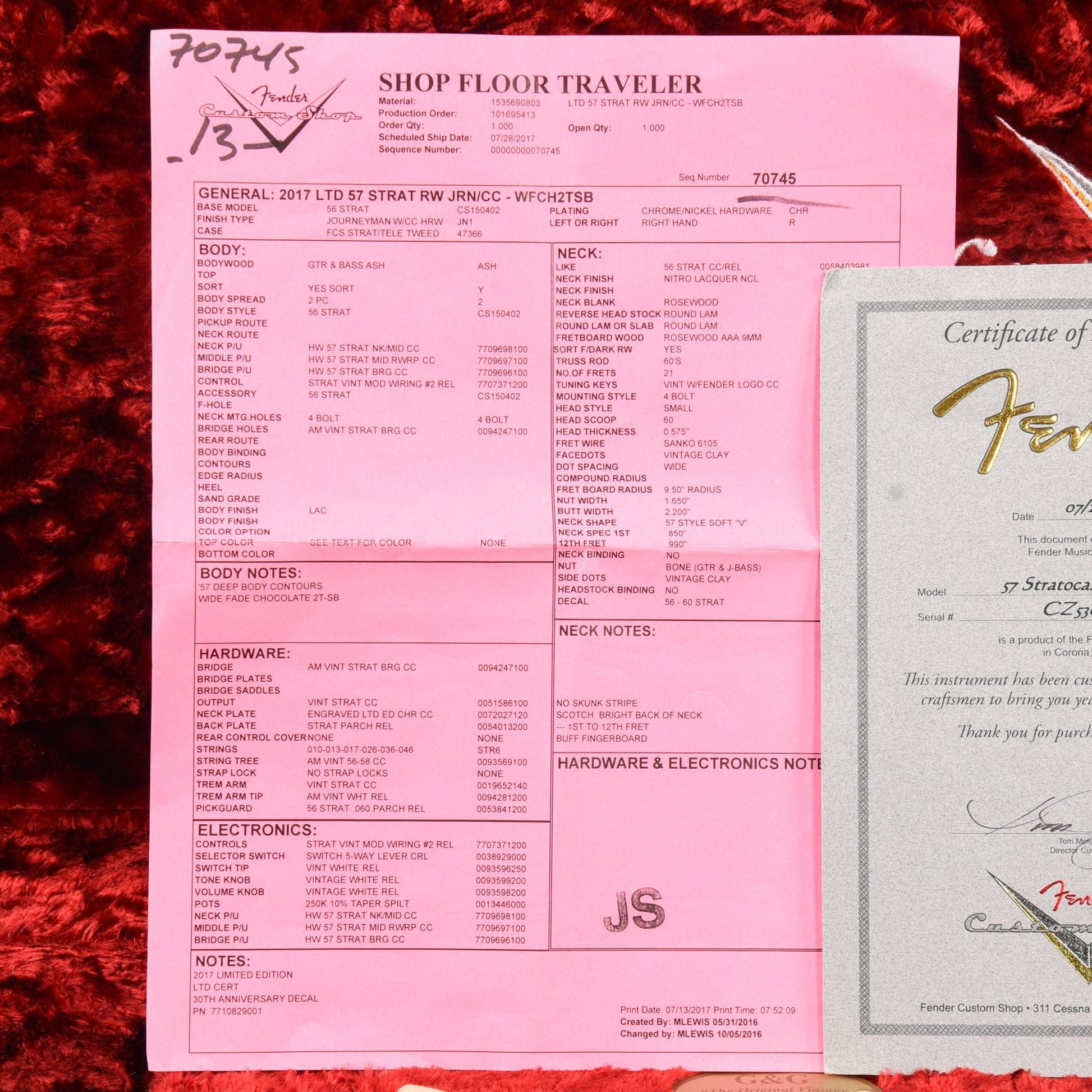 Fender Custom Shop 1957 Stratocaster Relic Sunburst 2017 Electric Guitars / Solid Body