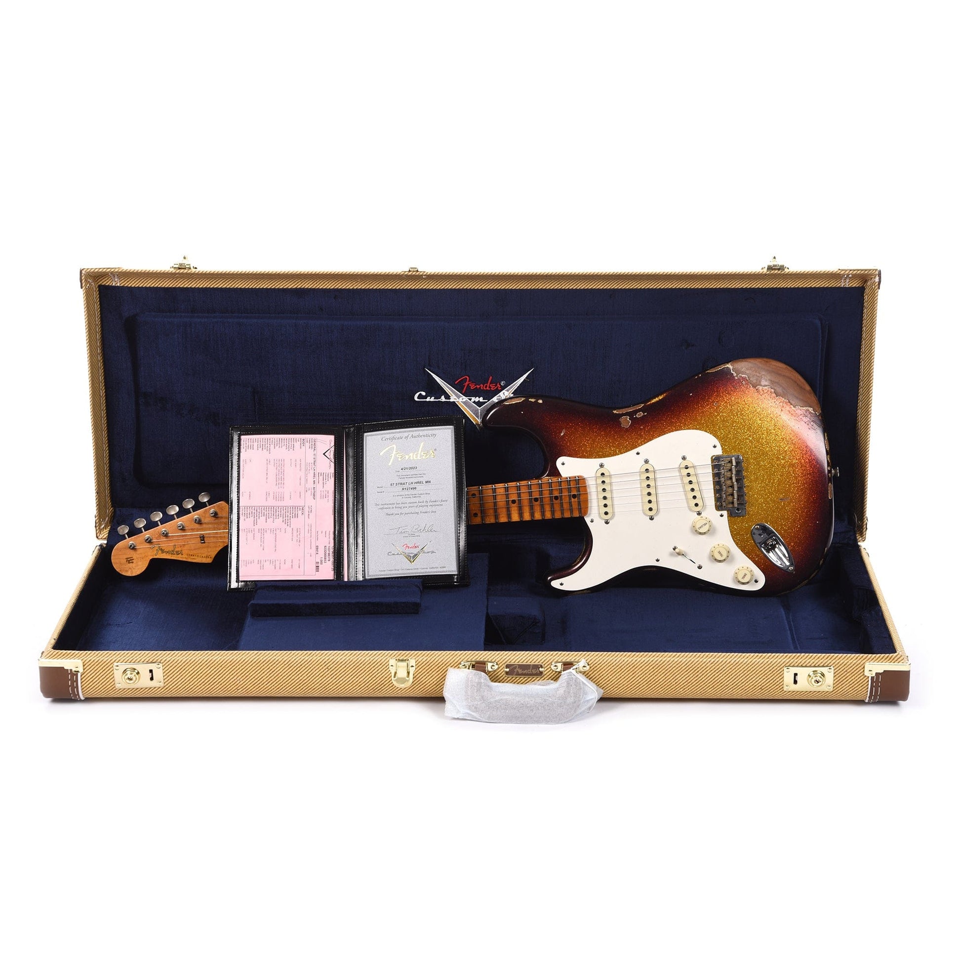Fender Custom Shop 1957 Stratocaster Roasted Ash "Chicago Special" LEFTY Heavy Relic Aged 3-Color Sunburst Sparkle w/3A Birdseye Neck Electric Guitars / Solid Body