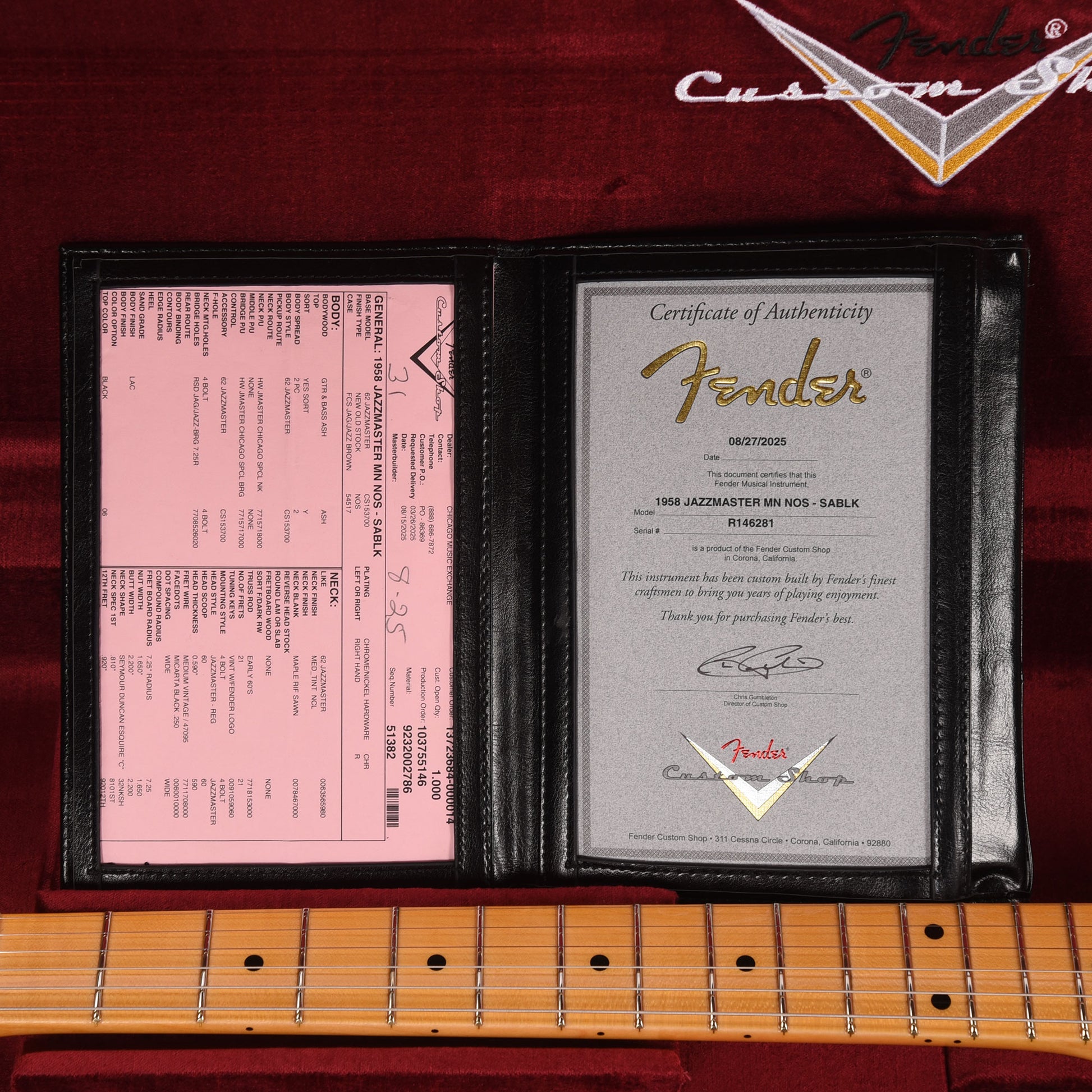Fender Custom Shop 1958 Jazzmaster "Chicago Special" NOS Super Aged Black Electric Guitars / Solid Body