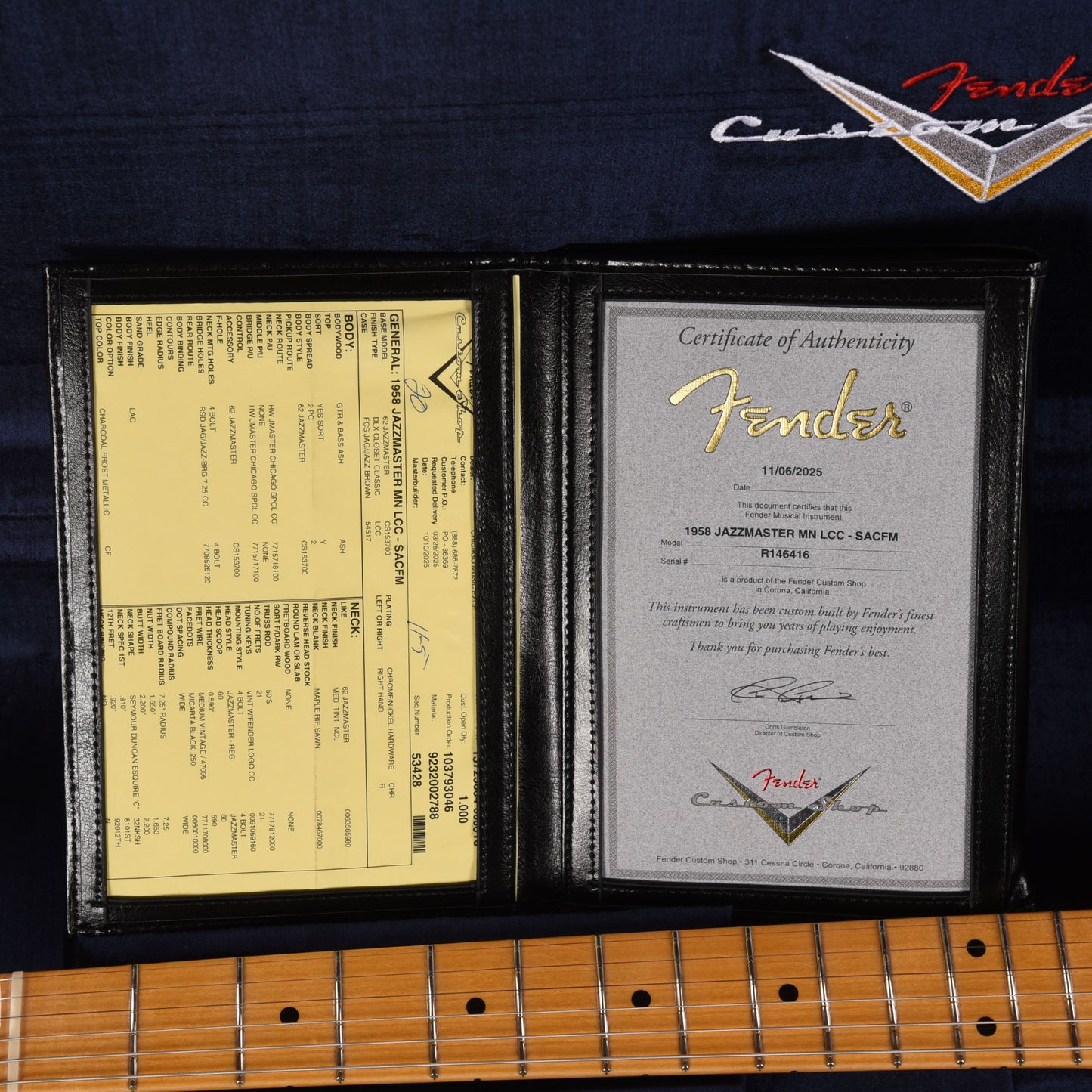 Fender Custom Shop 1958 Jazzmaster "Chicago Special" NOS Super Aged Charcoal Frost Metallic Electric Guitars / Solid Body