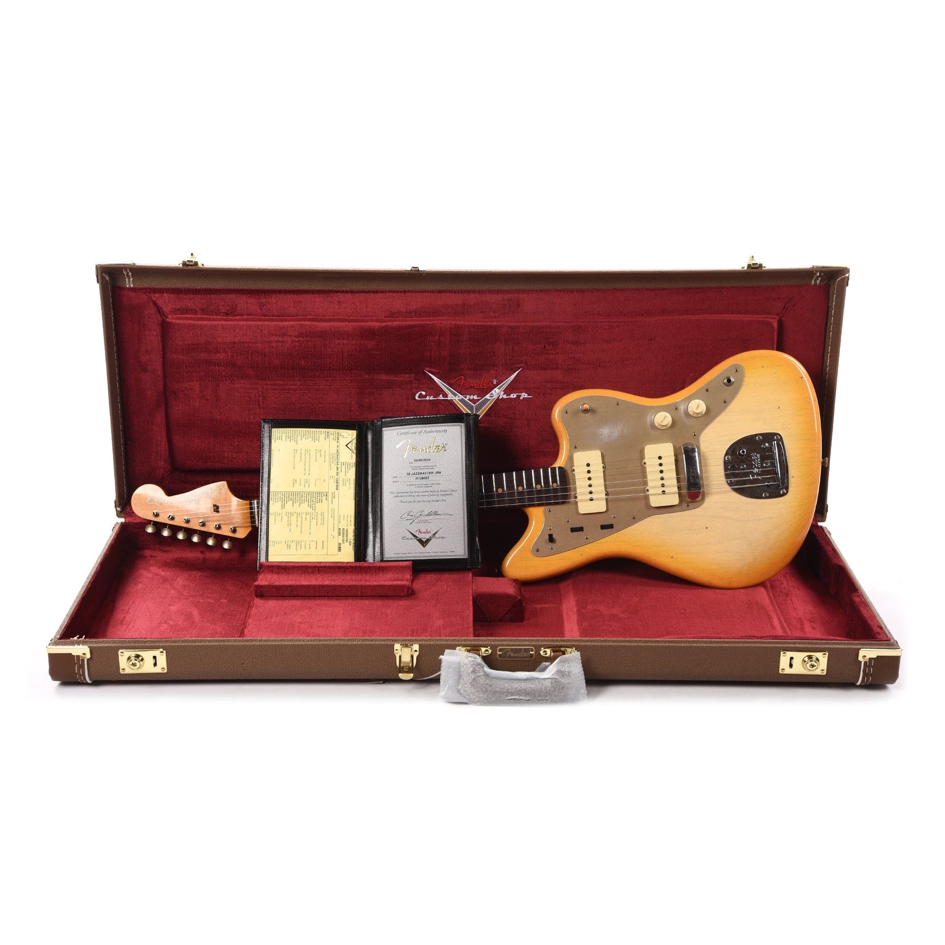 Fender Custom Shop 1959 Jazzmaster Ash "Chicago Special" Journeyman Relic Super Aged White Blonde w/Butterscotch Blonde Burst Electric Guitars / Solid Body