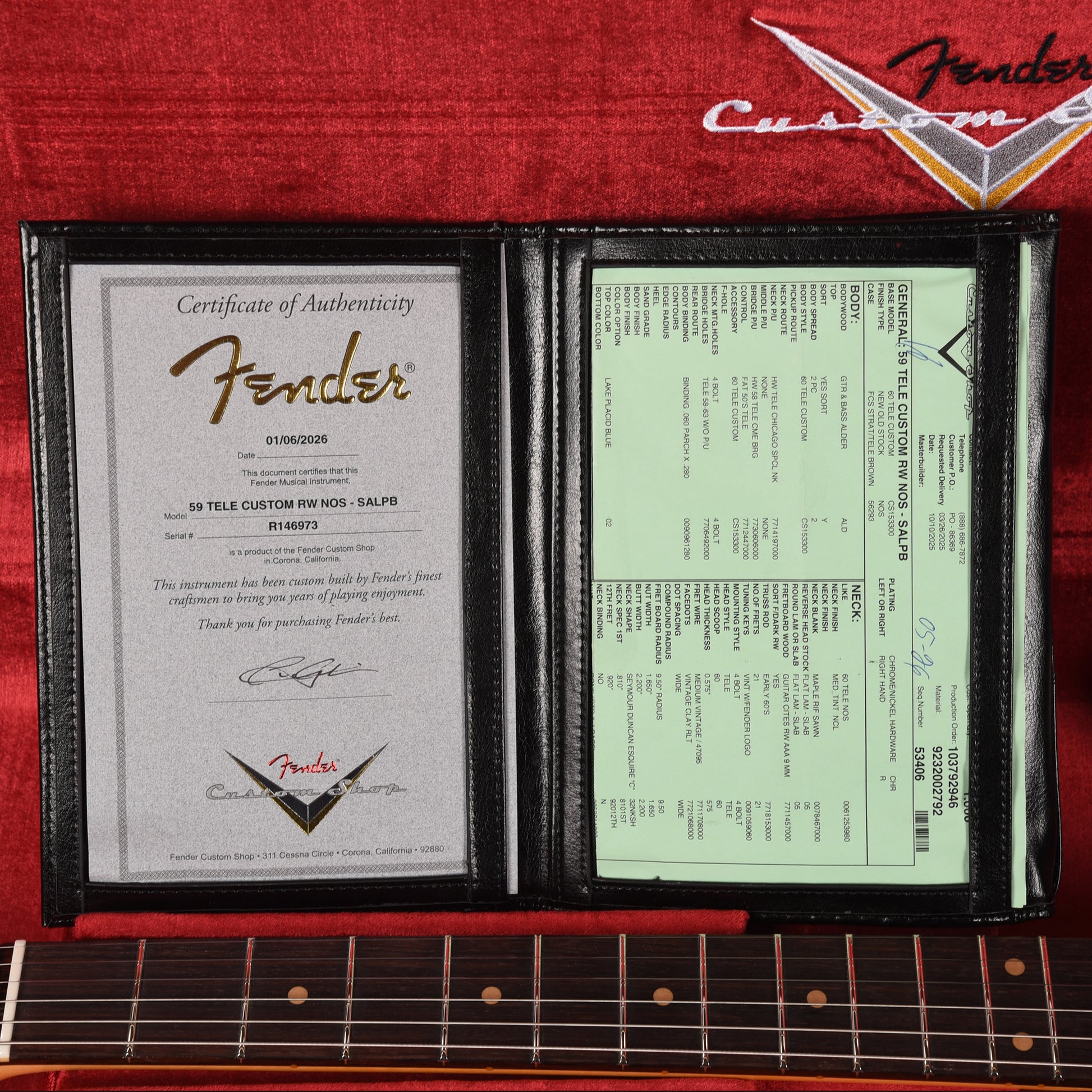 Fender Custom Shop 1959 Telecaster "Chicago Special" NOS Super Aged Lake Placid Blue Electric Guitars / Solid Body