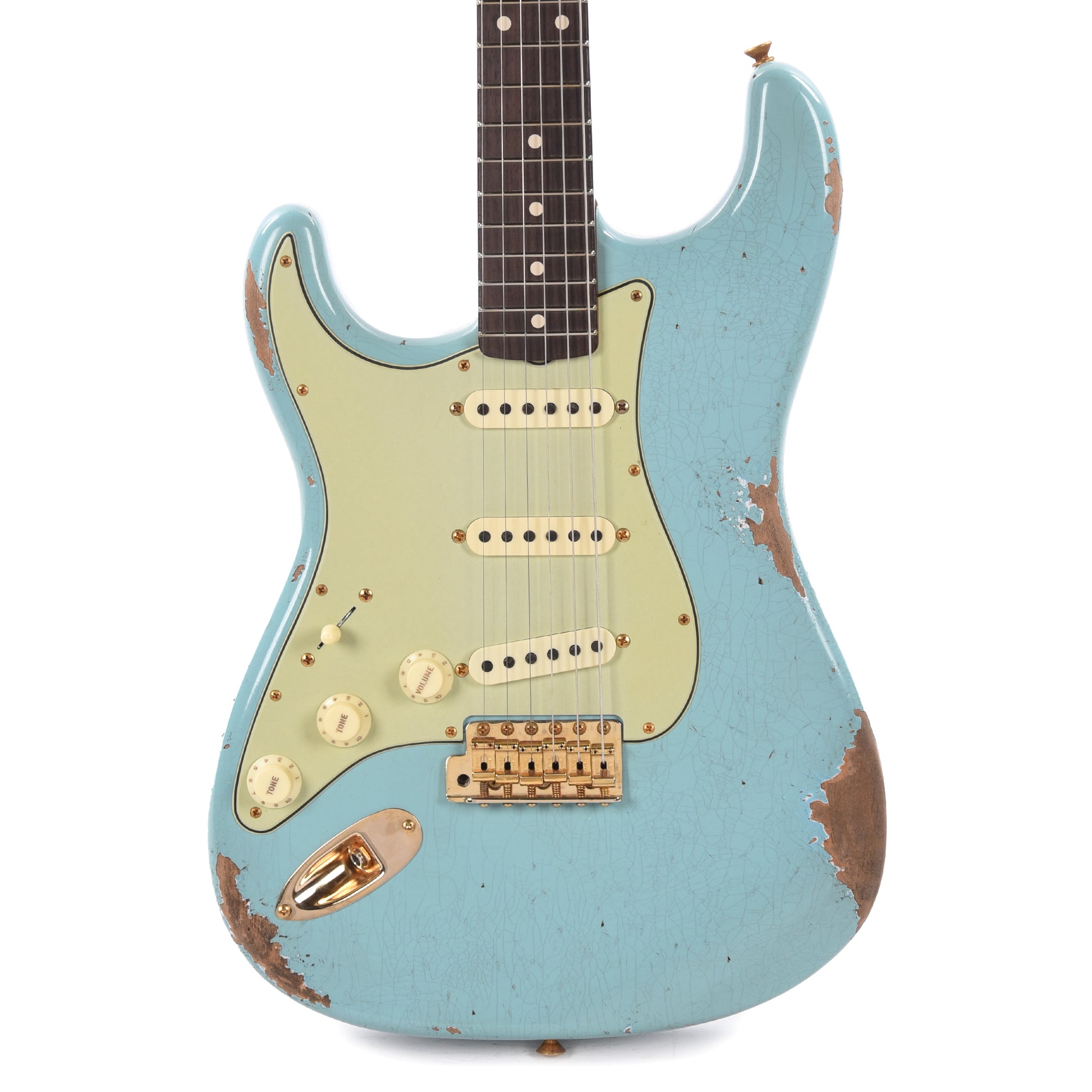 Fender Custom Shop 1960 Stratocaster "Chicago Special" LEFTY Heavy Relic Super Aged Daphne Blue w/Gold Hardware Electric Guitars / Solid Body
