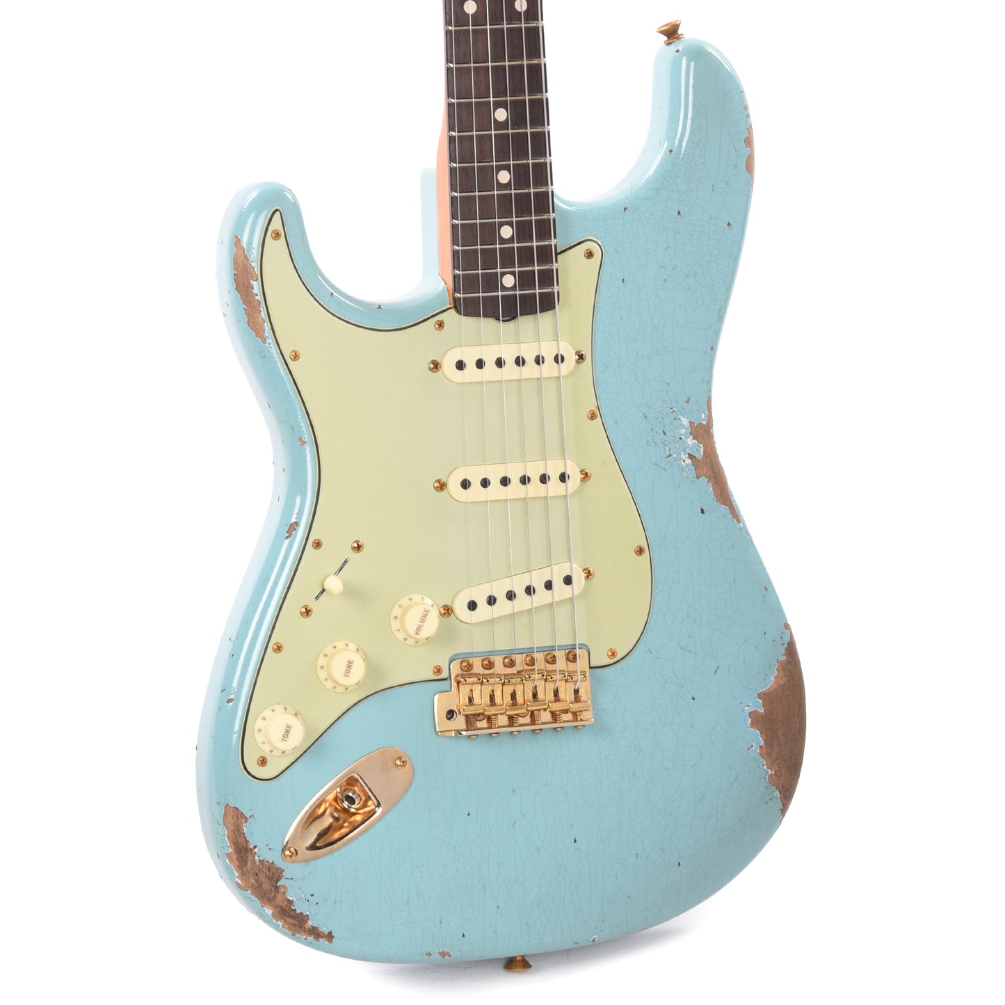 Fender Custom Shop 1960 Stratocaster "Chicago Special" LEFTY Heavy Relic Super Aged Daphne Blue w/Gold Hardware Electric Guitars / Solid Body