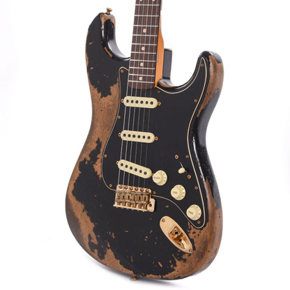 Fender Custom Shop 1960 Stratocaster "Chicago Special" Super Heavy Relic Aged Black w/Gold Hardware Electric Guitars / Solid Body